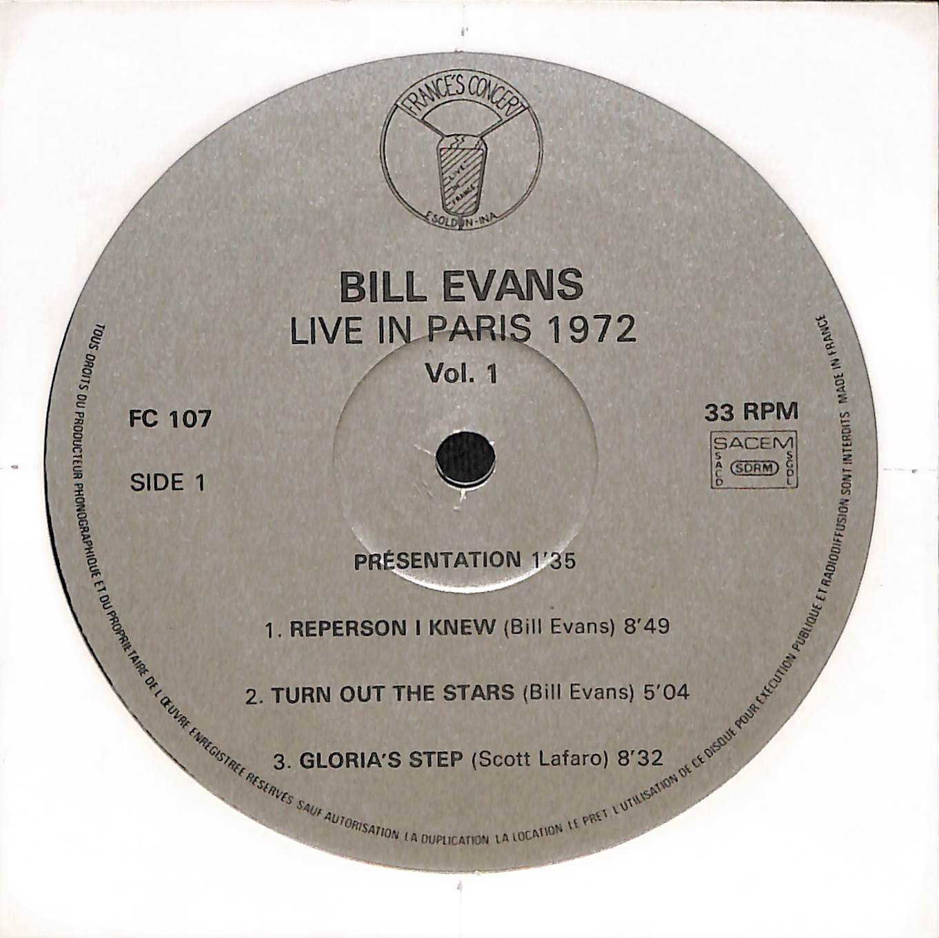 Live In Paris 1972 Vol. 1