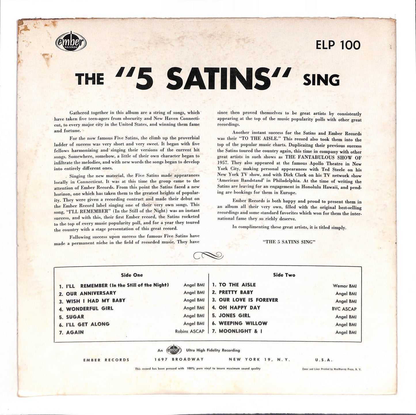 The 5 Satins Sing