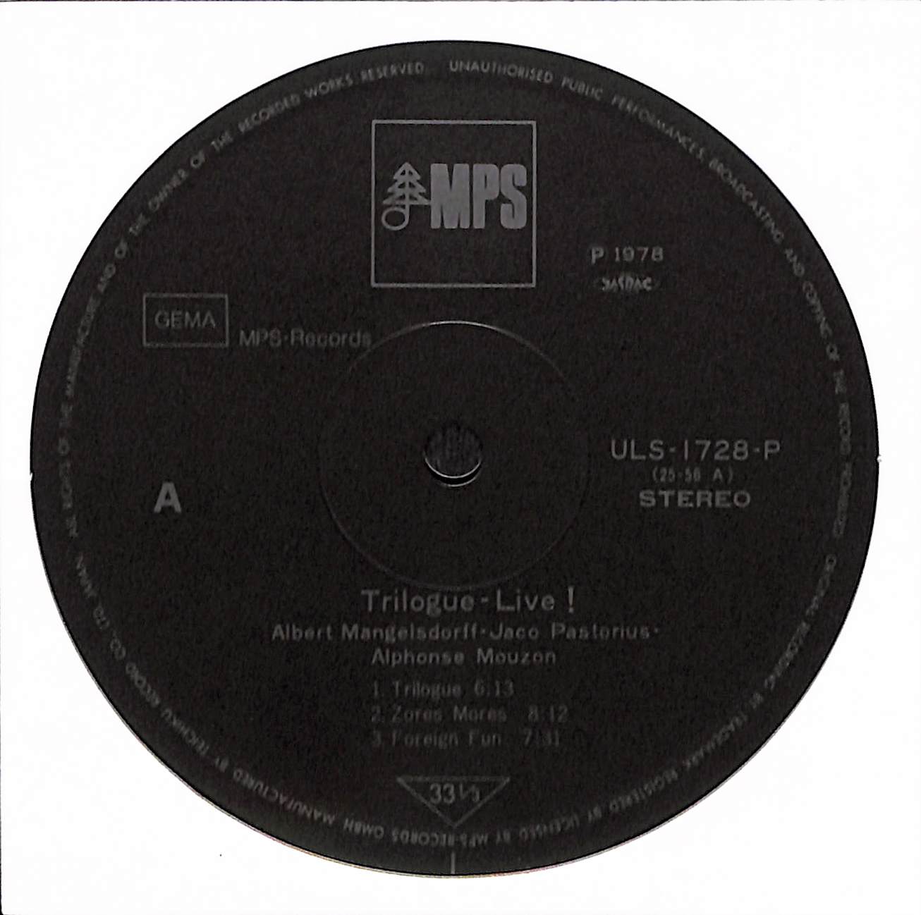 Alphonse Mouzon - Jaco Pastorius - Trilogue - Live At The Berlin Jazz Days