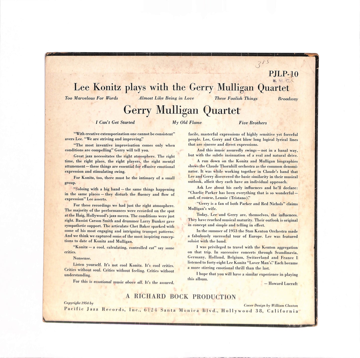 Lee Konitz And The Gerry Mulligan Quartet
