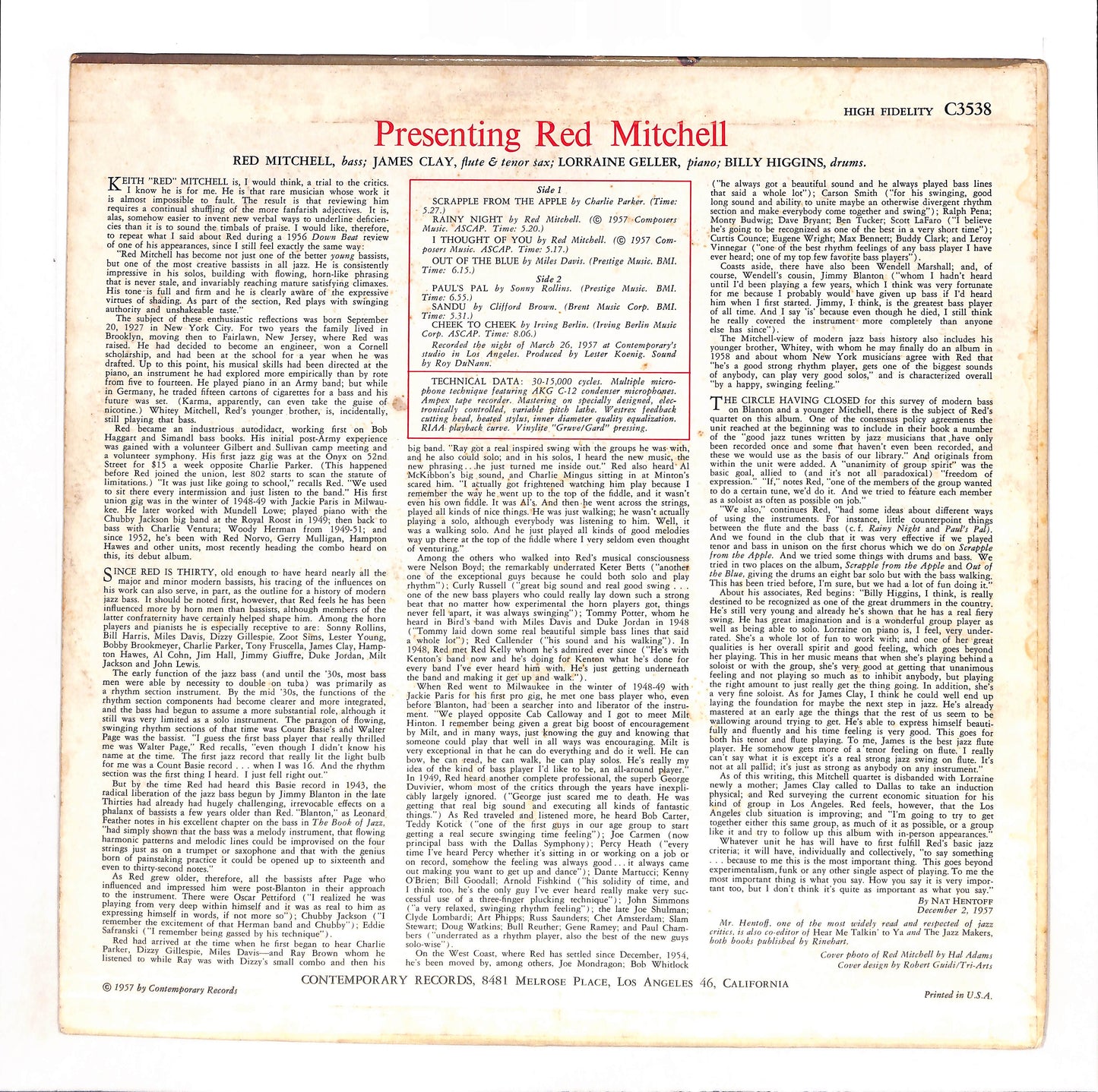 Presenting Red Mitchell
