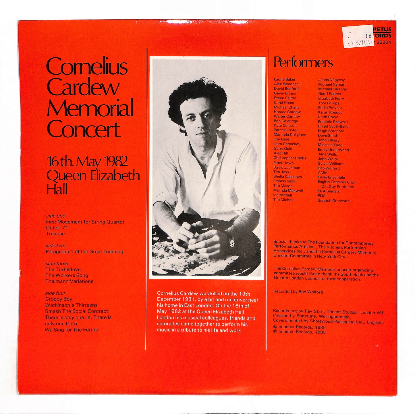 Cornelius Cardew Memorial Concert