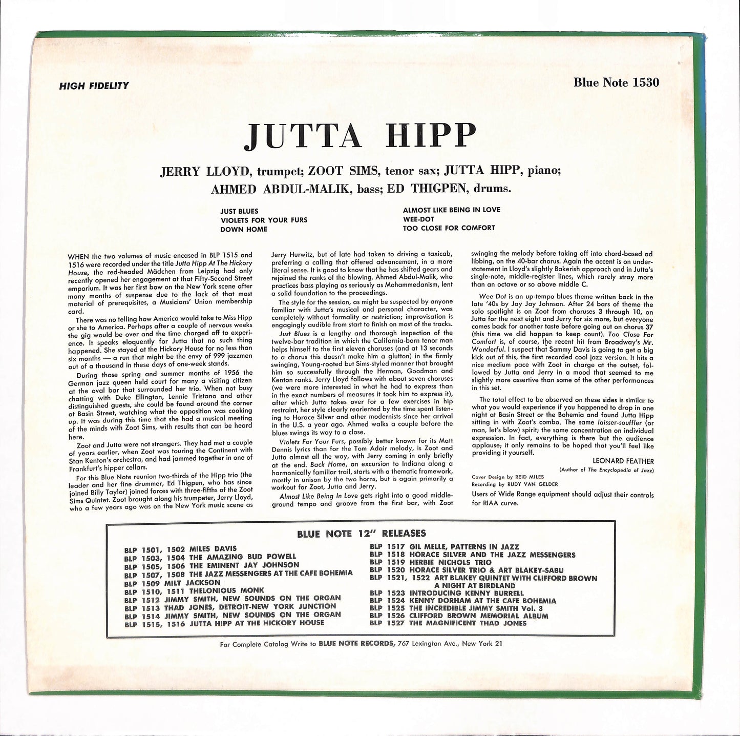 Jutta Hipp With Zoot Sims