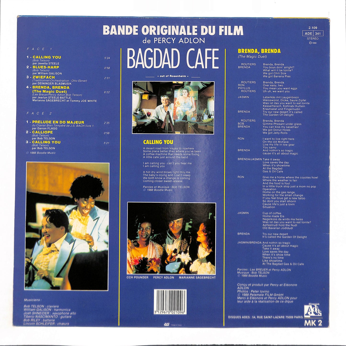 Bande Originale Du Film Bagdad Cafe