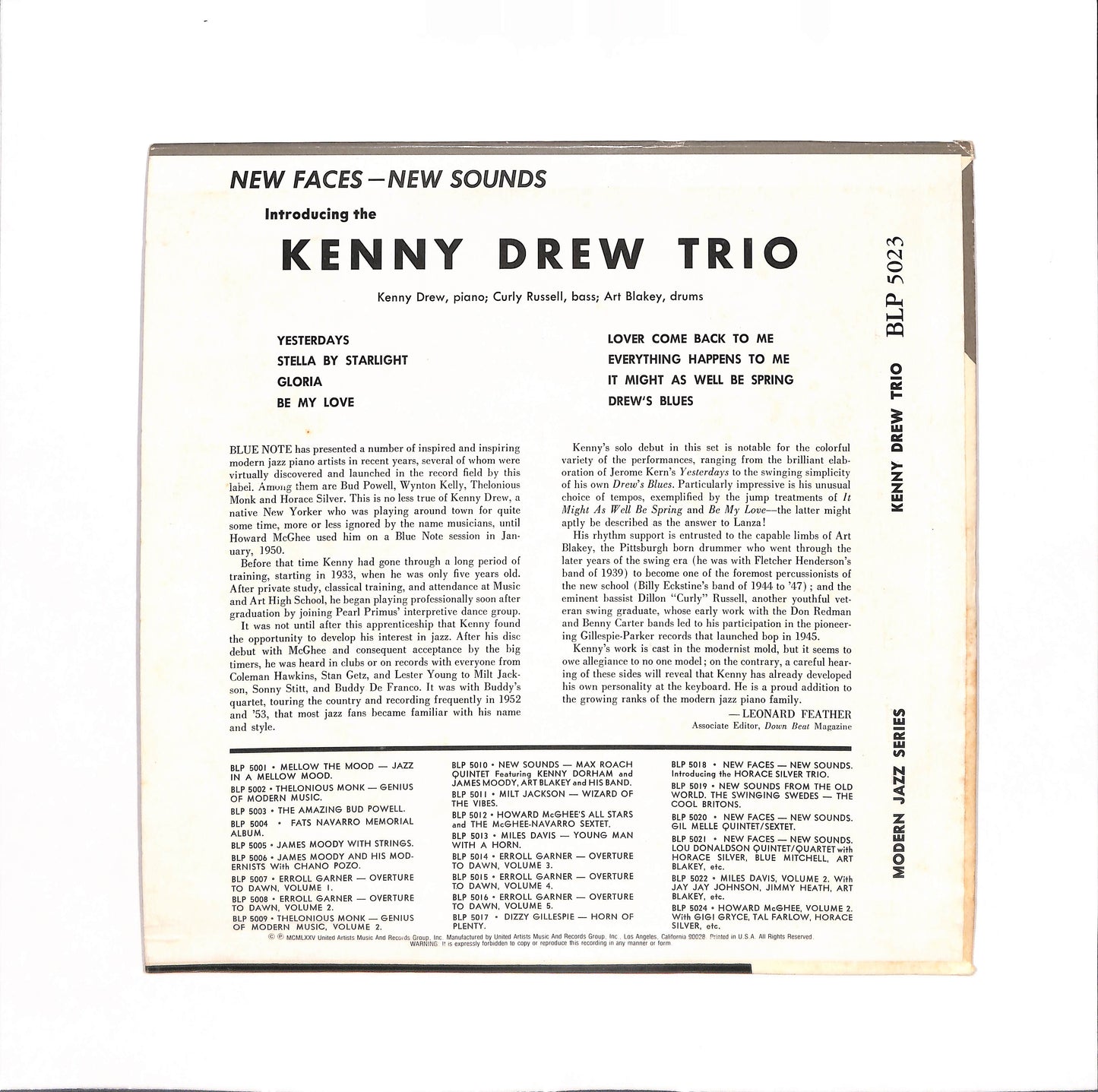 New Faces – New Sounds, Introducing The Kenny Drew Trio