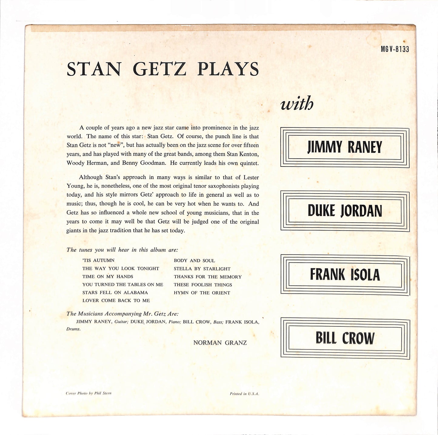 Stan Getz Plays
