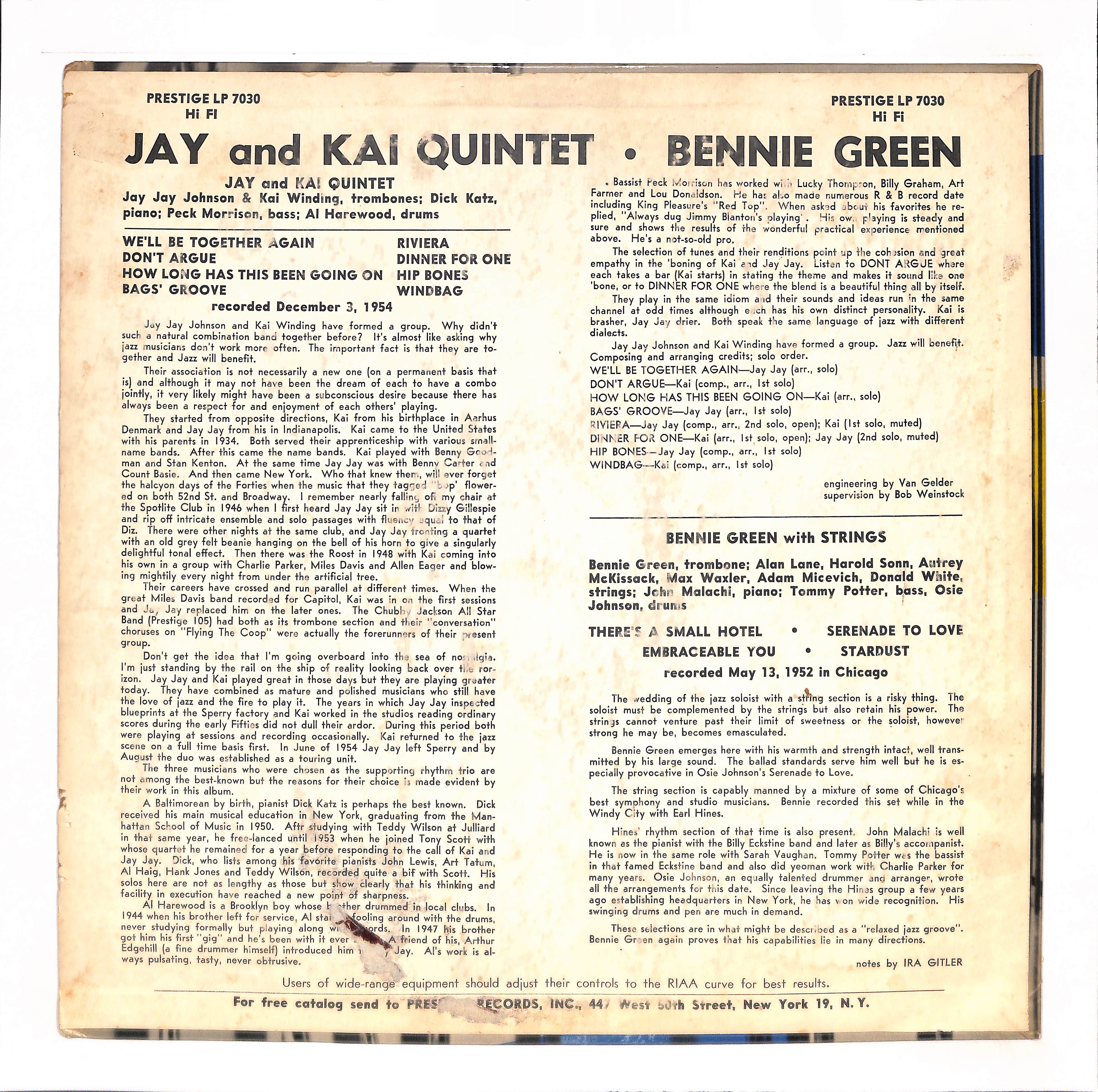 Kai And Jay, Bennie Green With Strings – ELLA ONLINE