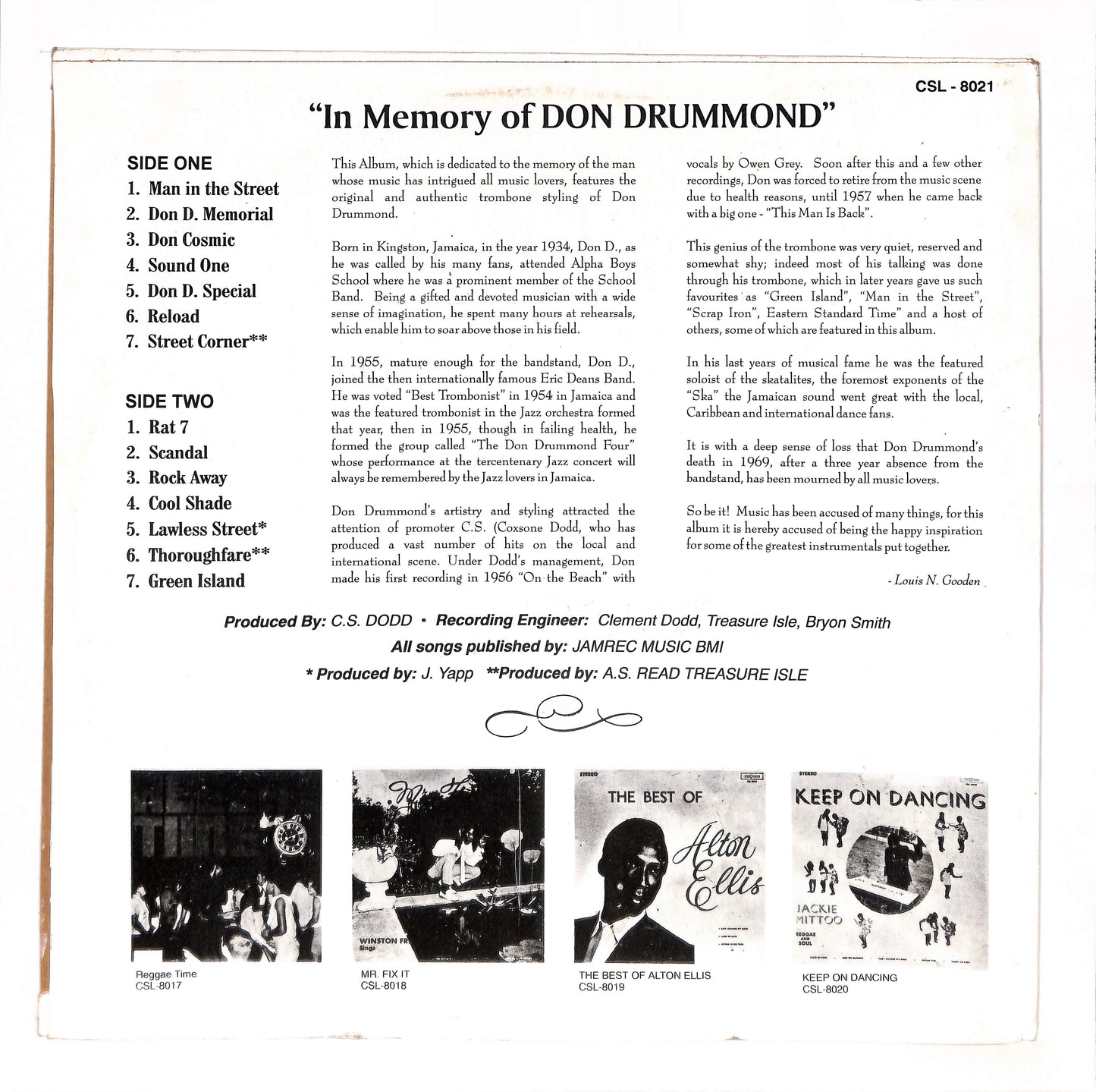 In Memory Of Don Drummond