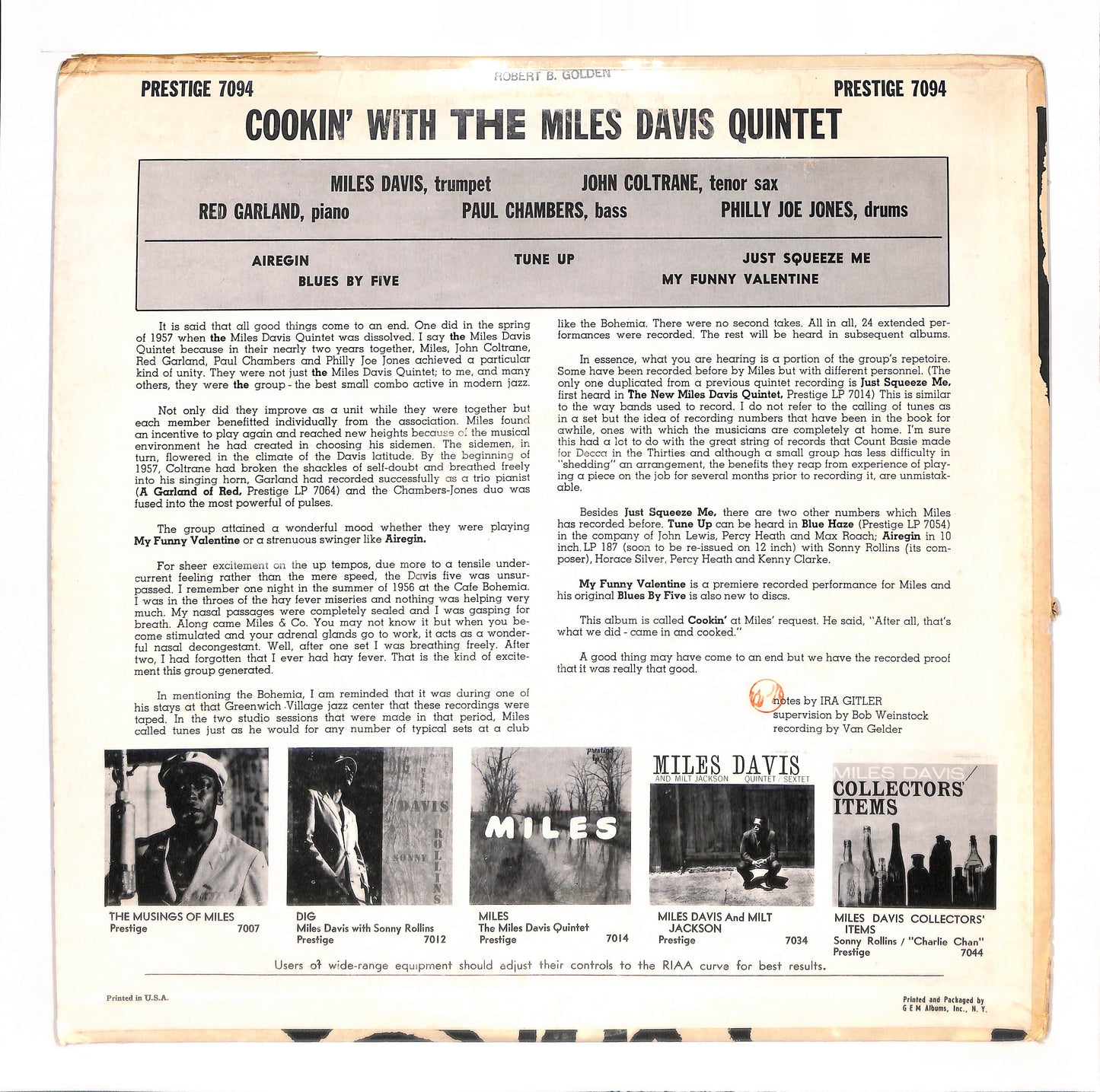Cookin' With The Miles Davis Quintet