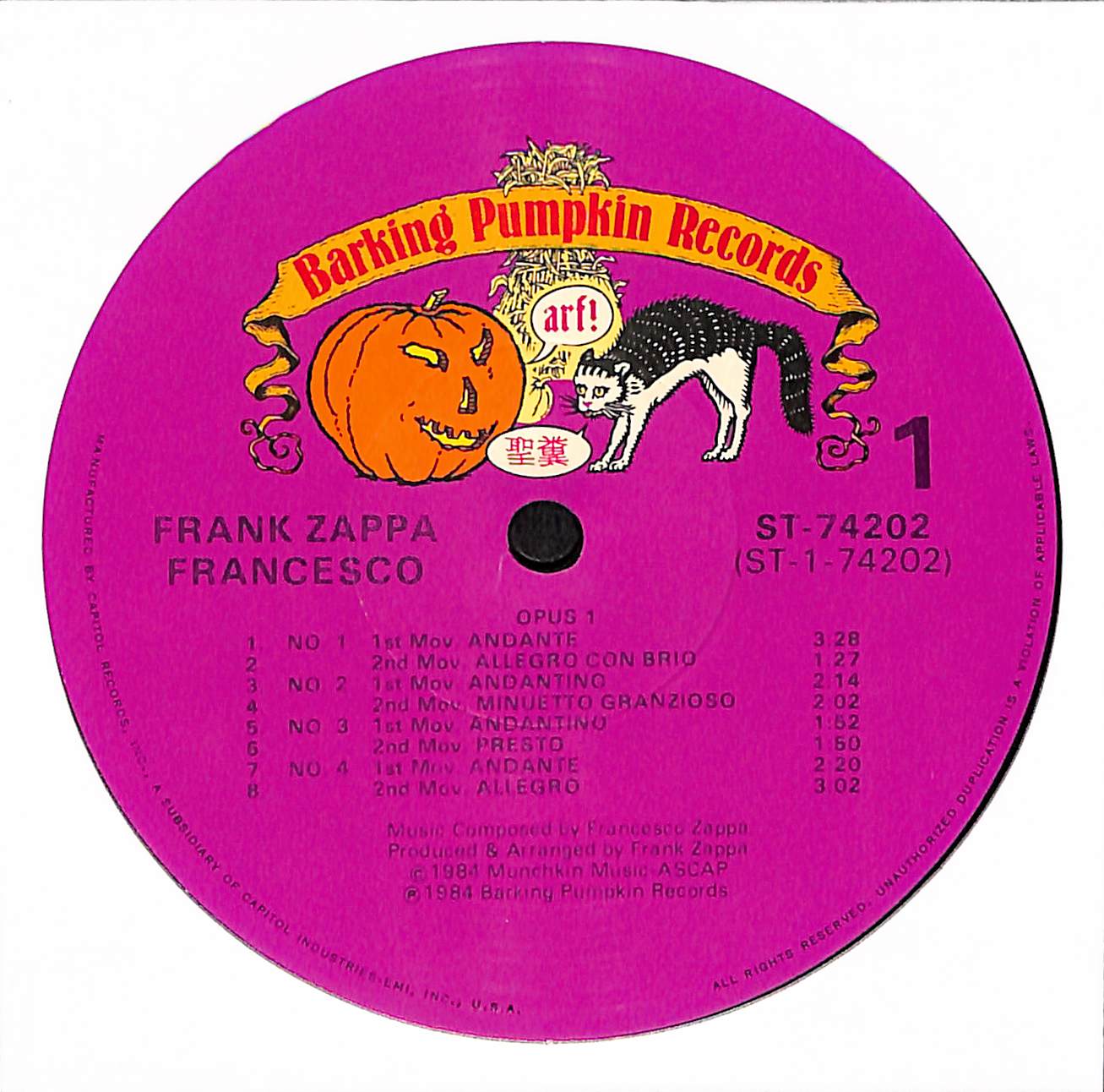 The Barking Pumpkin Digital Gratification Consort, Frank Zappa