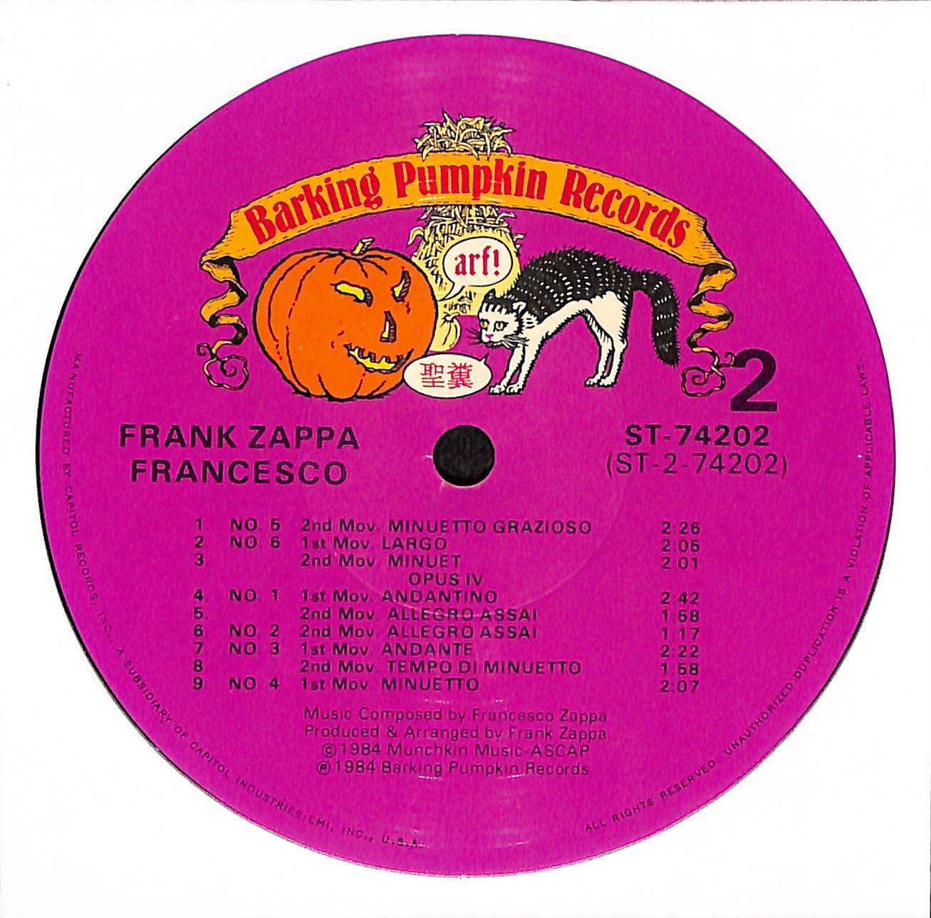 The Barking Pumpkin Digital Gratification Consort, Frank Zappa