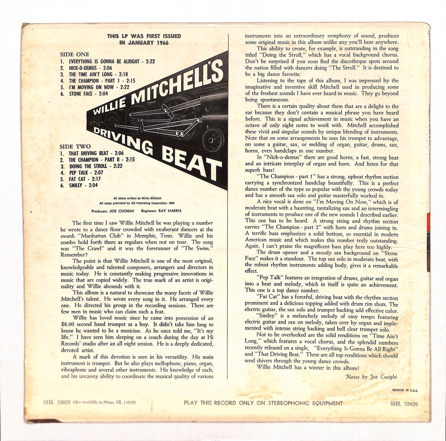 Willie Mitchell's Driving Beat