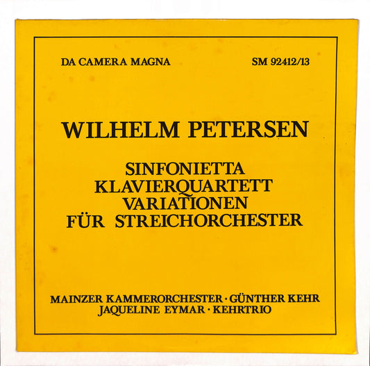 Mainzer Kammerorchester, Günter Kehr, Jacqueline Eymar, Kehr-Trio - Sinfonietta / Klavierquartett / Variationen Für Streichorchester