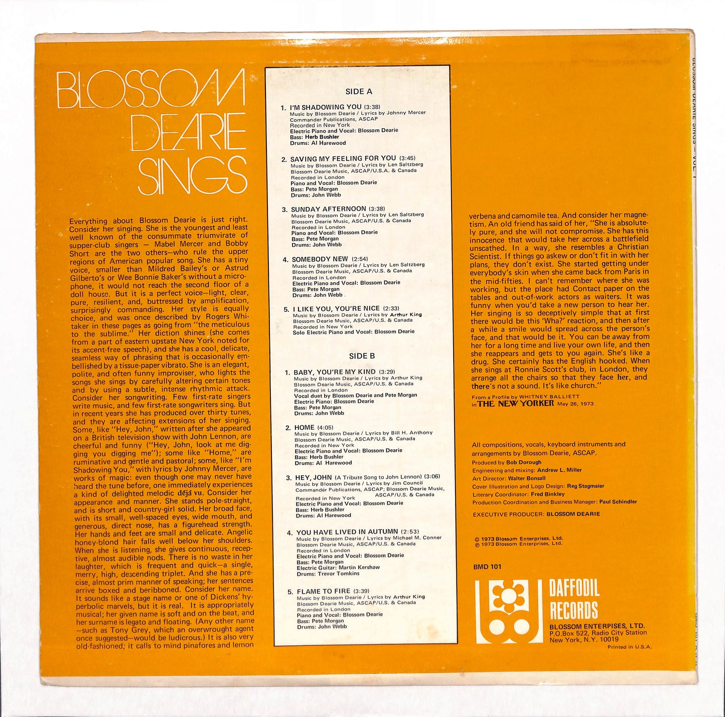Blossom Dearie Sings, Volume I