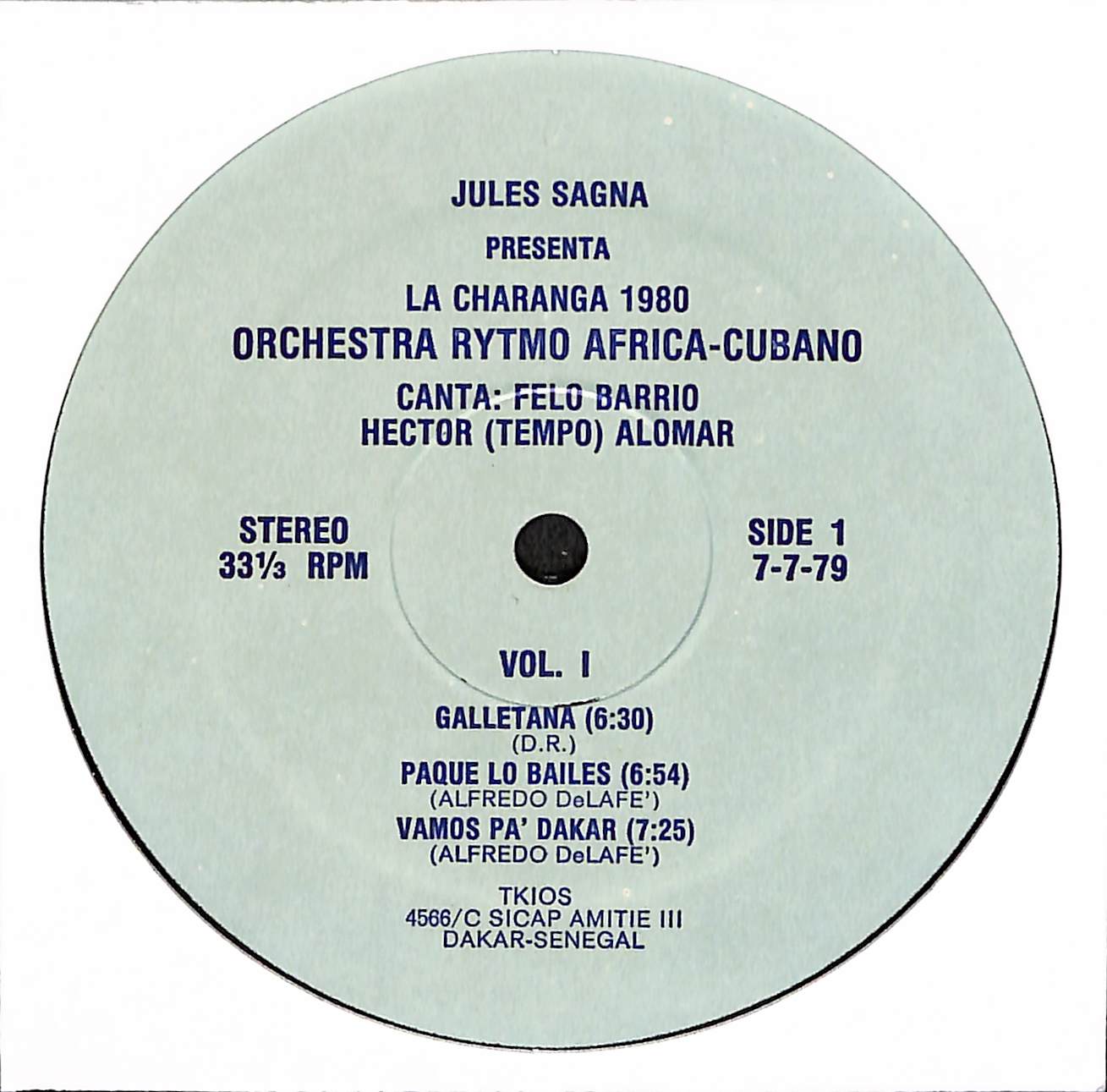 Cubana Canta: Felo Barrio, Hector (Tempo) Alomar - Jules Sagna Presenta La Charanga 1980 Orchestra Rytmo Africa - Cubana