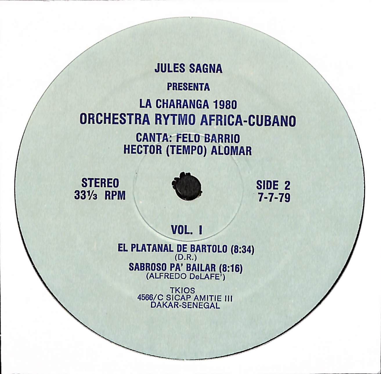 Cubana Canta: Felo Barrio, Hector (Tempo) Alomar - Jules Sagna Presenta La Charanga 1980 Orchestra Rytmo Africa - Cubana