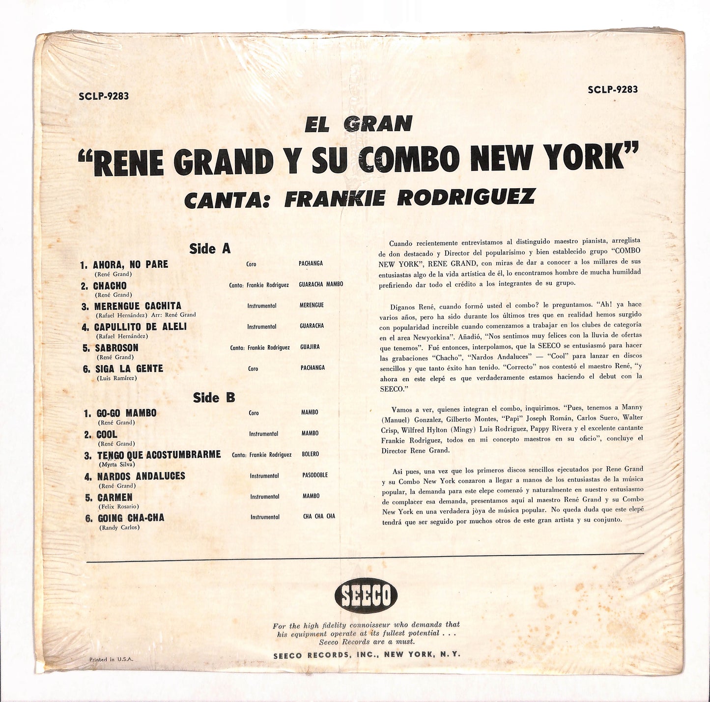 El Gran Rene Grand Y Su Combo New York