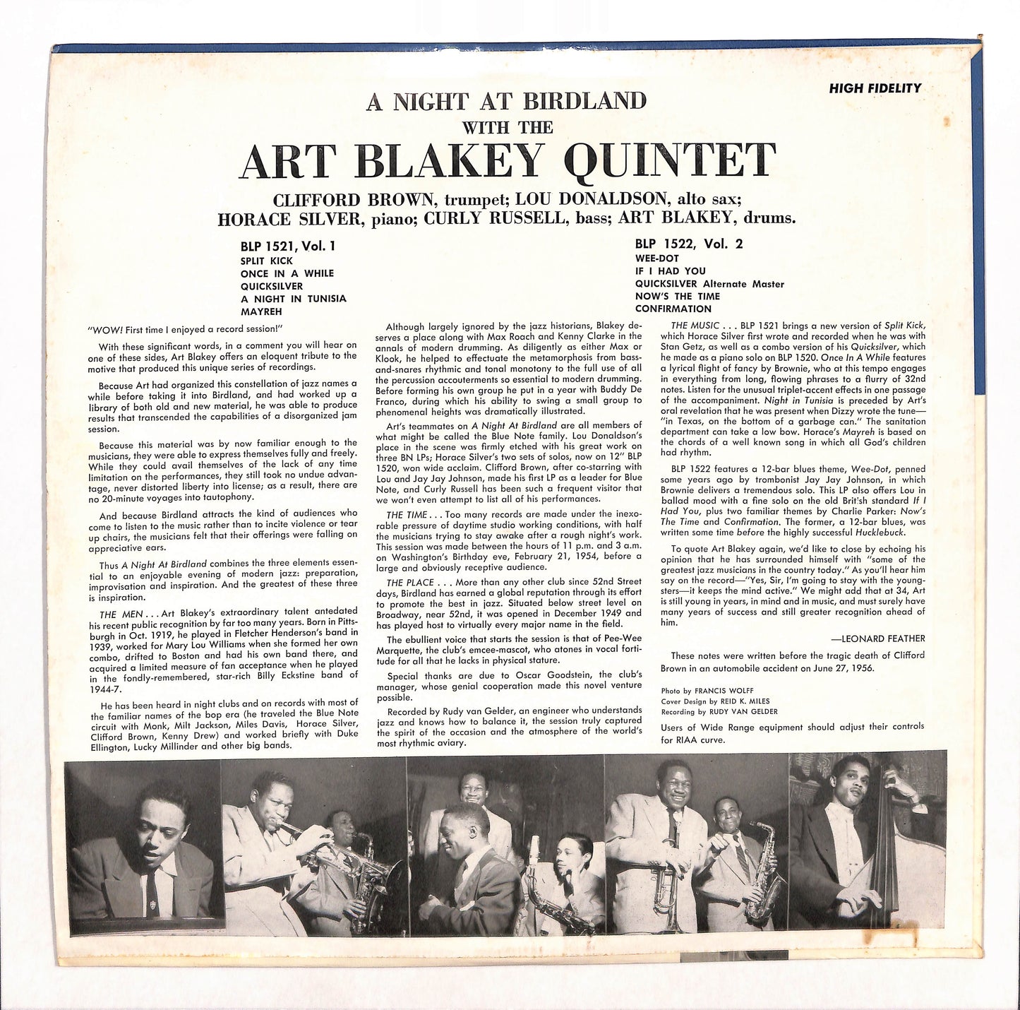 A Night At Birdland, Volume 1