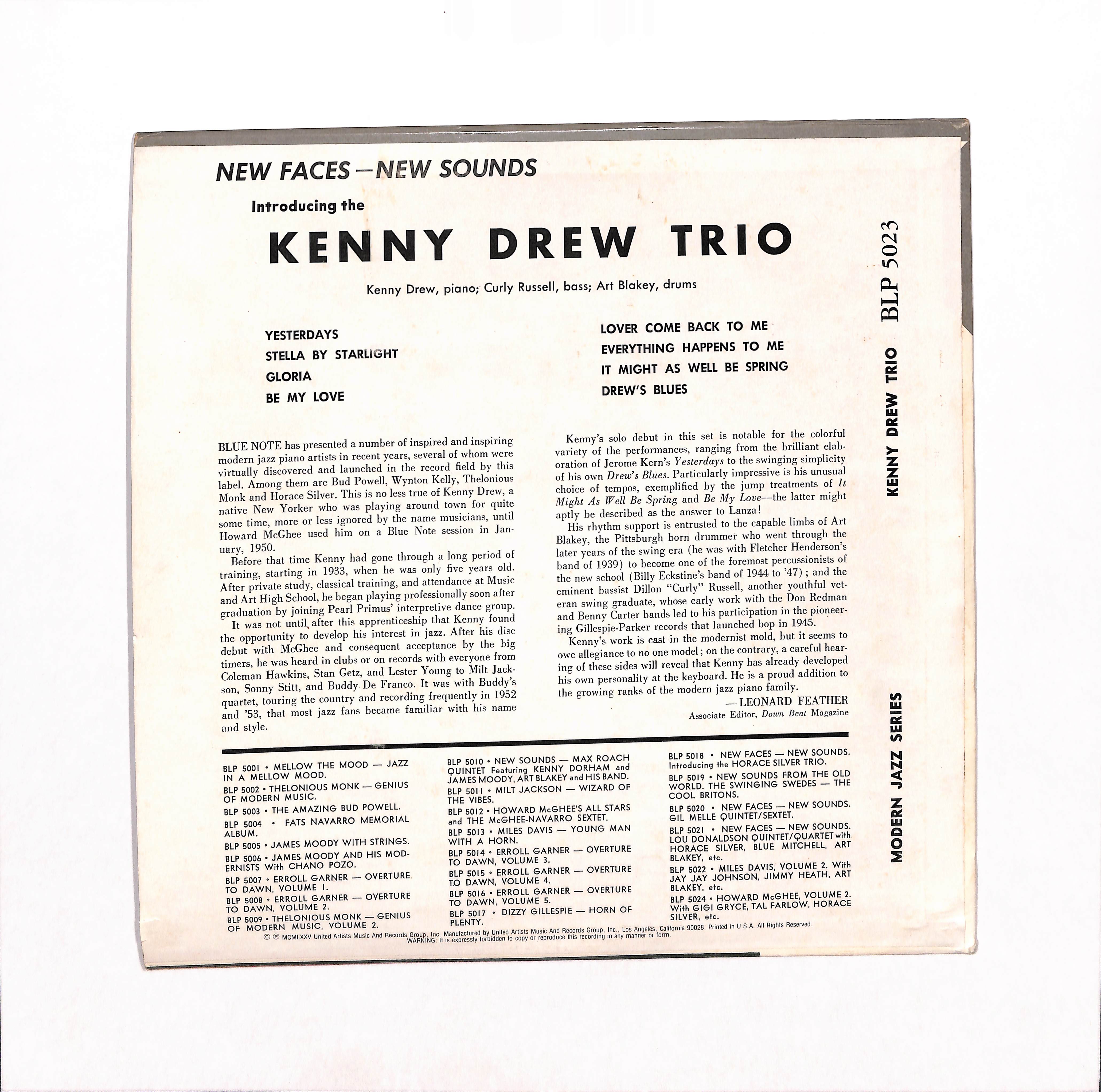 New Faces – New Sounds, Introducing The Kenny Drew Trio – ELLA ONLINE