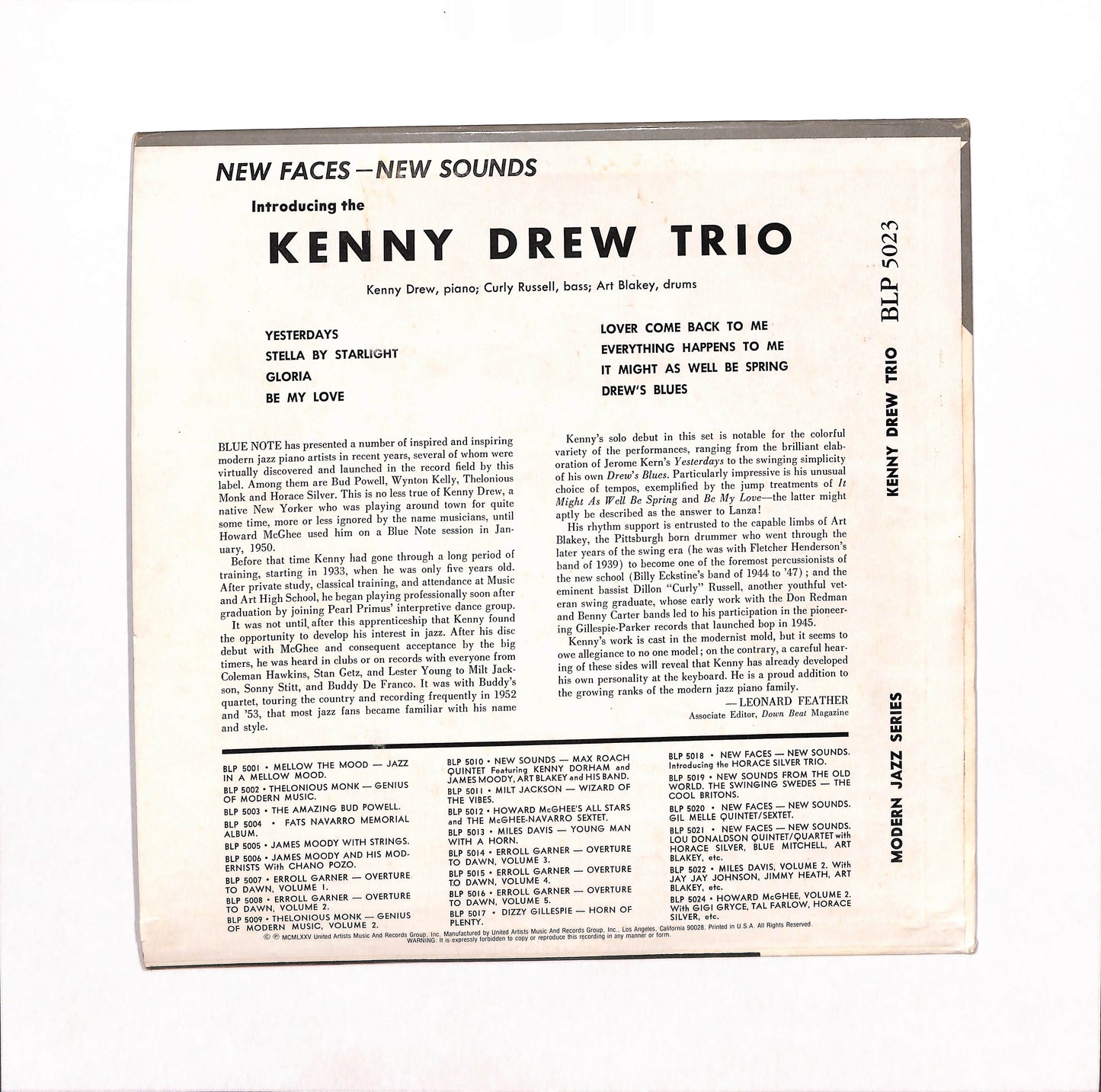 New Faces – New Sounds, Introducing The Kenny Drew Trio