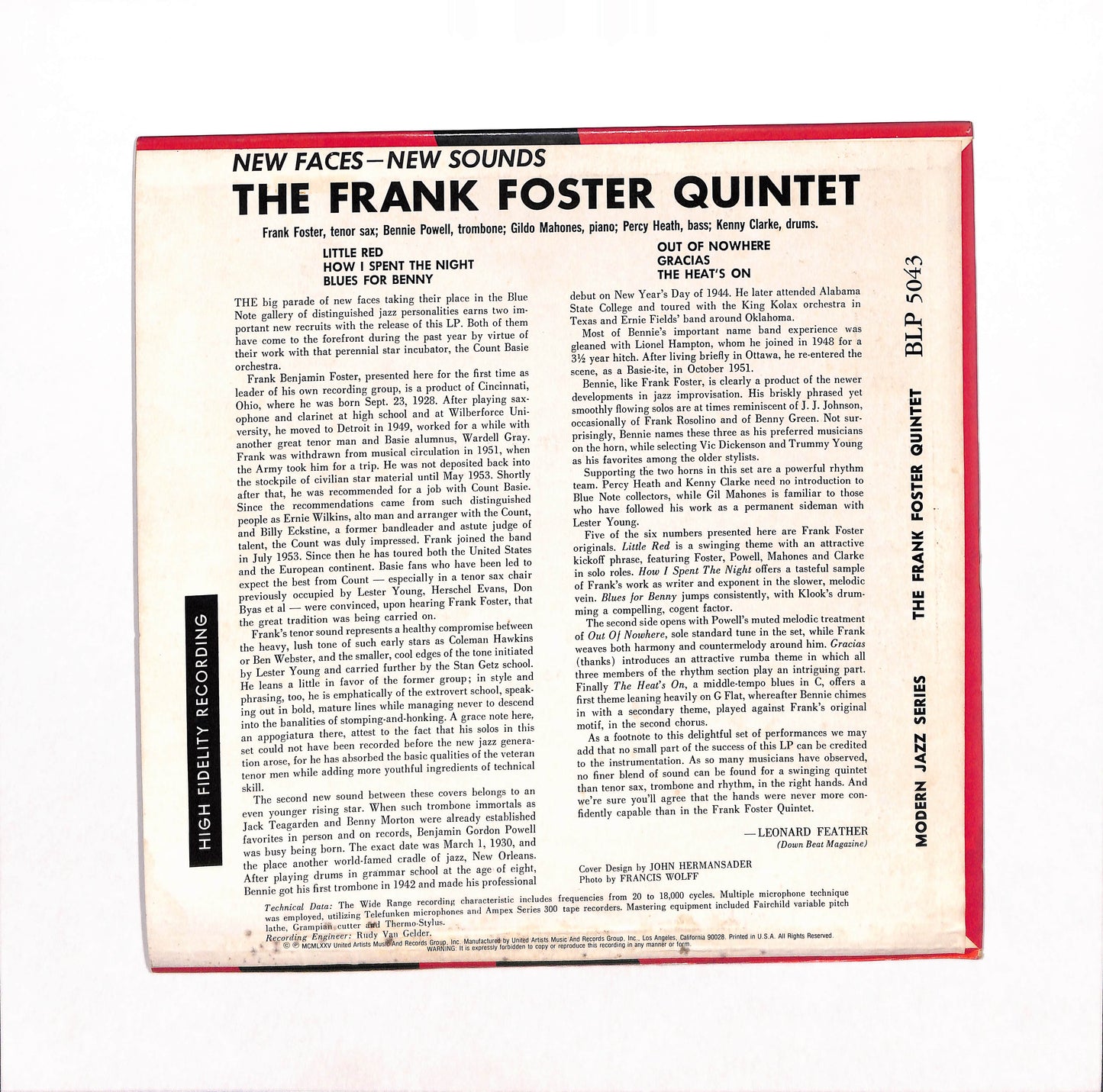 New Faces – New Sounds: Here Comes Frank Foster