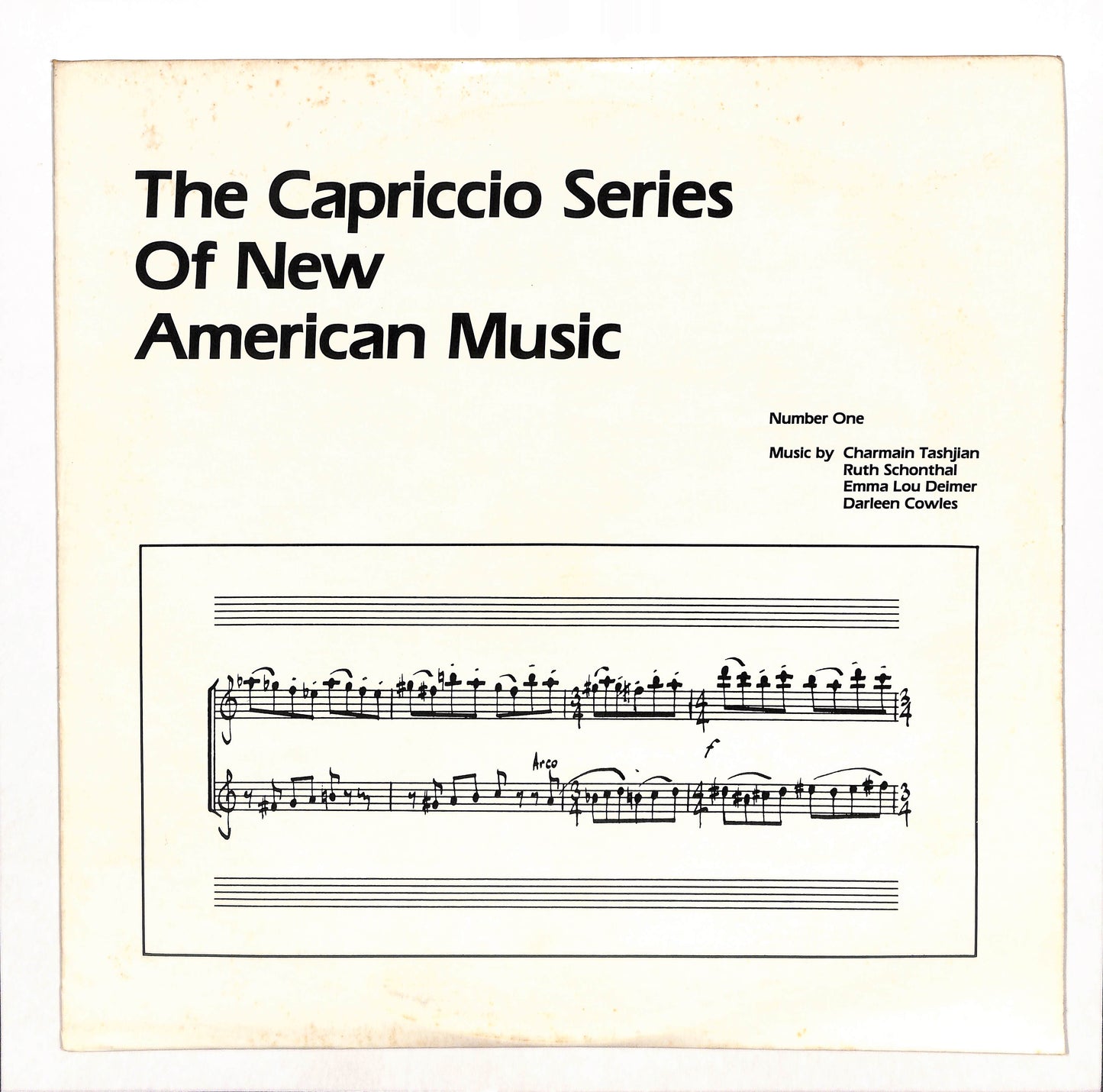 The Capriccio Series Of New American Music Number One