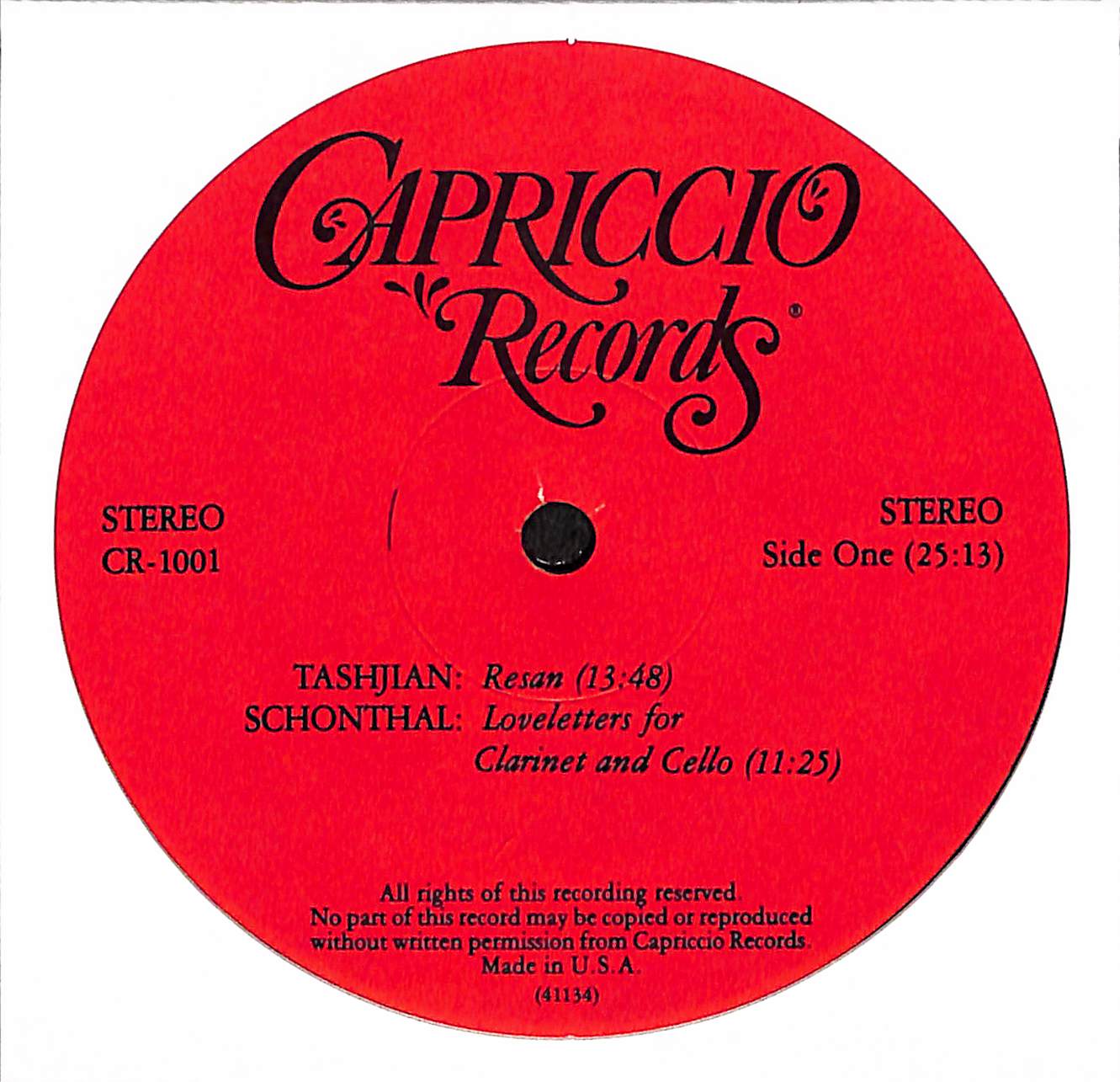 The Capriccio Series Of New American Music Number One