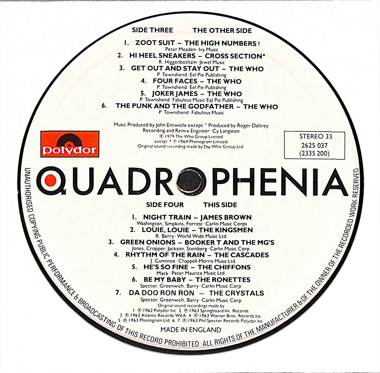 Quadrophenia (Music From The Soundtrack Of The Who Film)