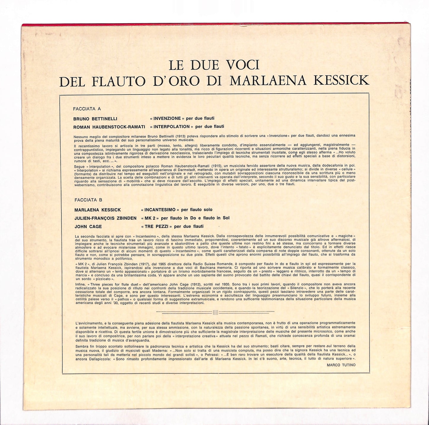 Le Due Voci Del Flauto D'Oro Di Marlaena Kessick