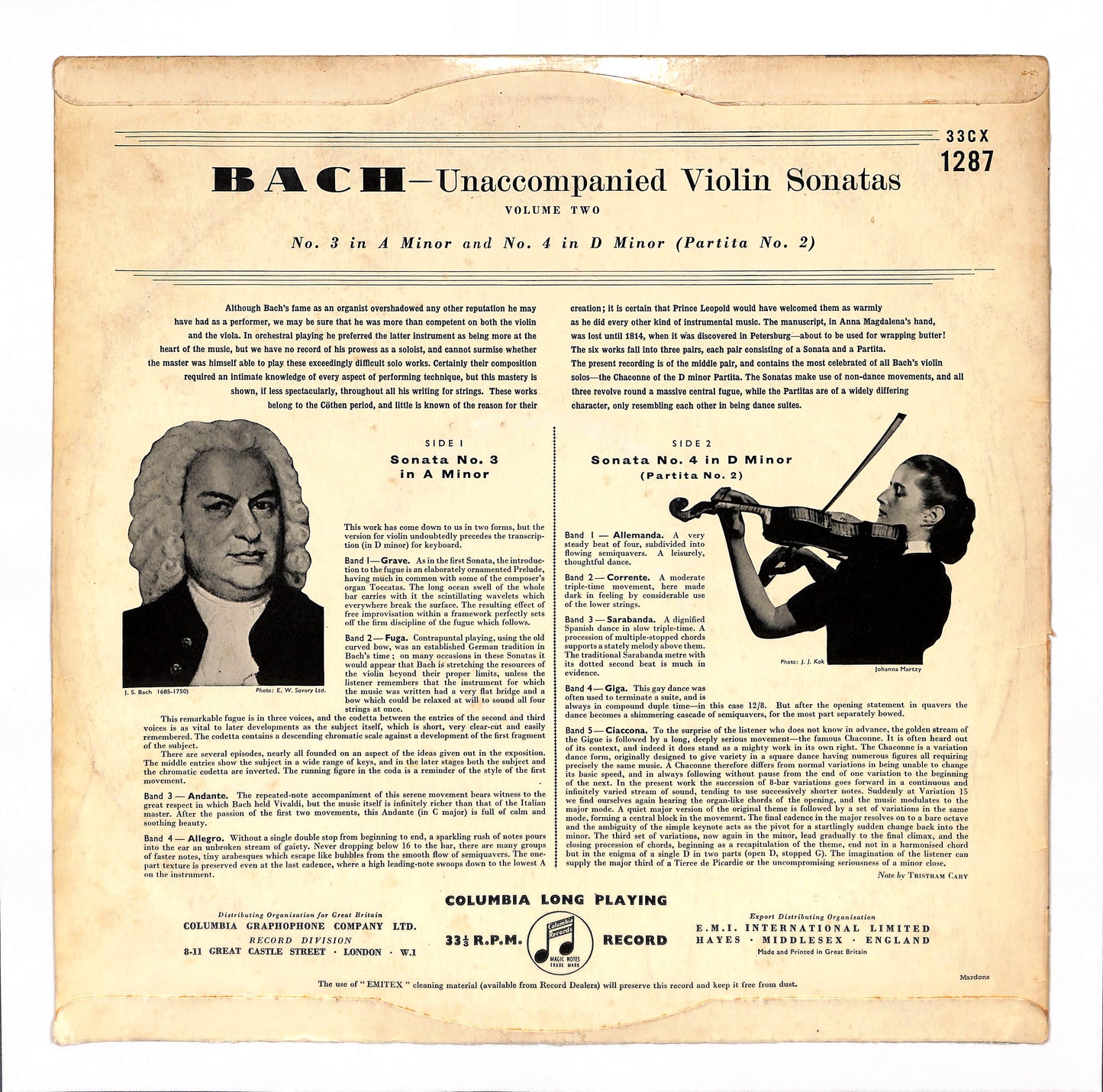 J.S.Bach / The Unaccompanied Violin Sonatas 3LP (Complete)