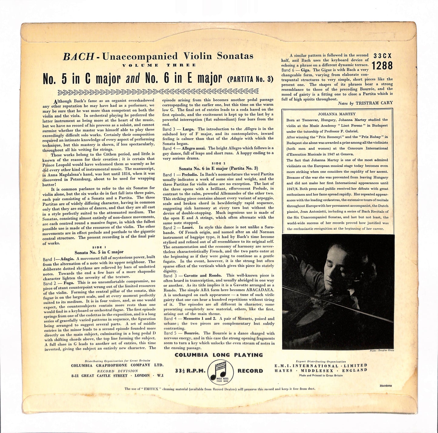 J.S.Bach / The Unaccompanied Violin Sonatas 3LP (Complete)