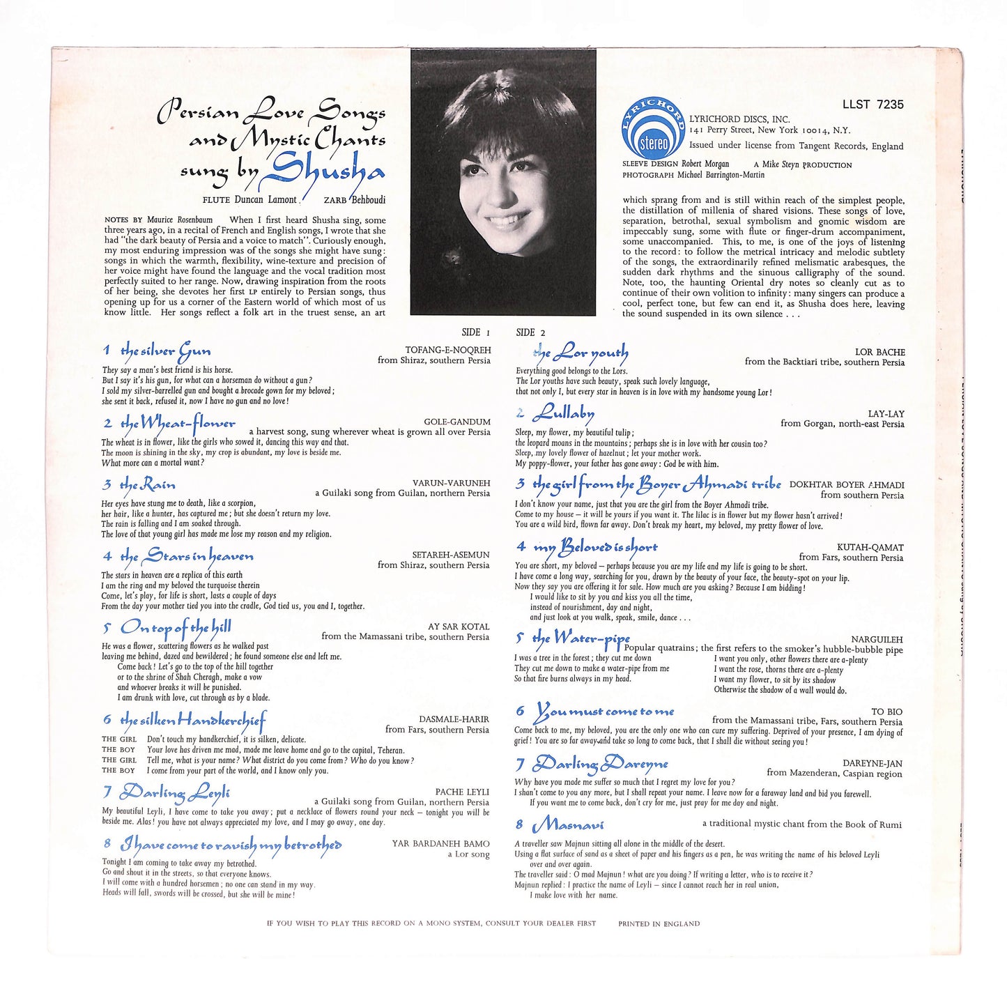 Persian Love Songs And Mystic Chants Sung By Shusha