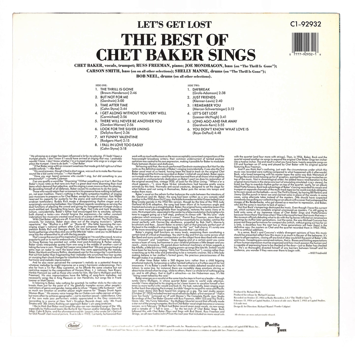 Let's Get Lost – The Best Of Chet Baker Sings