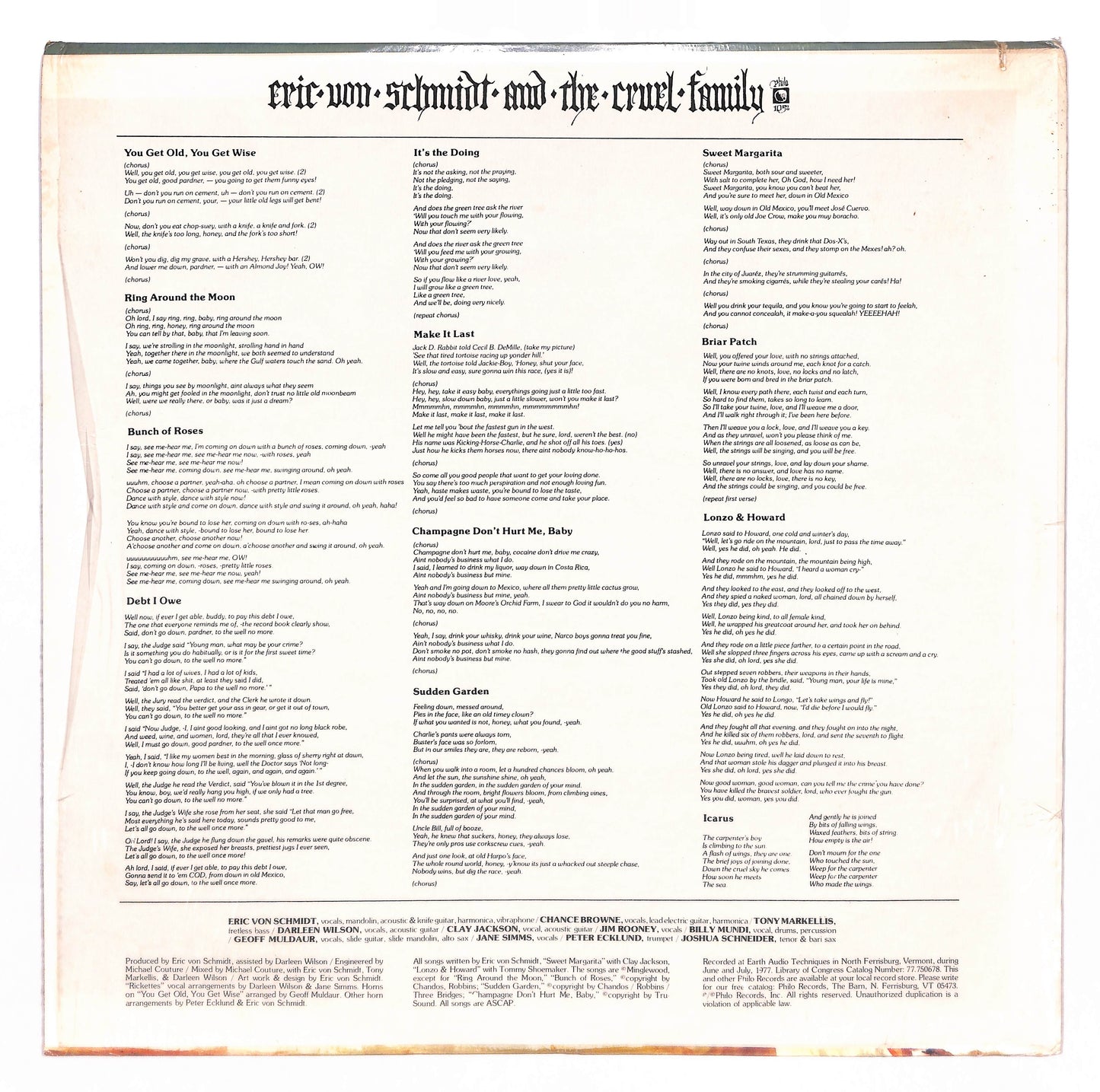 Eric Von Schmidt And The Cruel Family