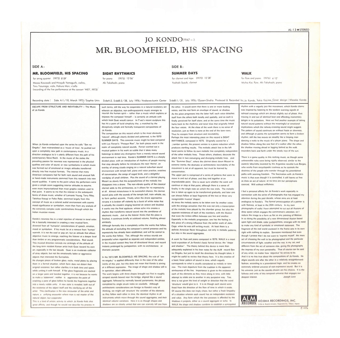 ブルームフィールド氏の間化 - Mr. Bloomfield, His Spacing