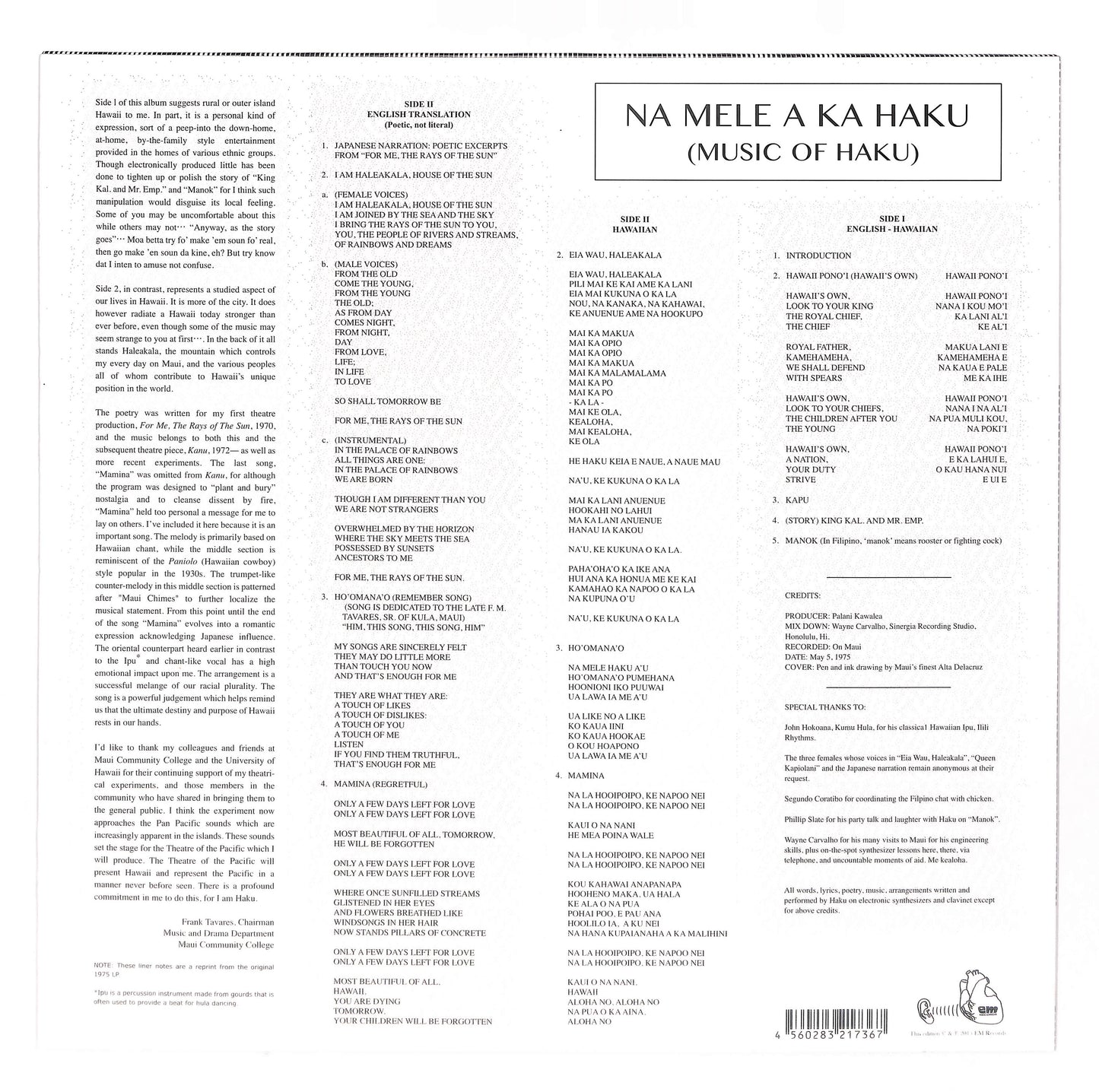 Na Mele A Ka Haku (Music Of Haku) ハクの音楽