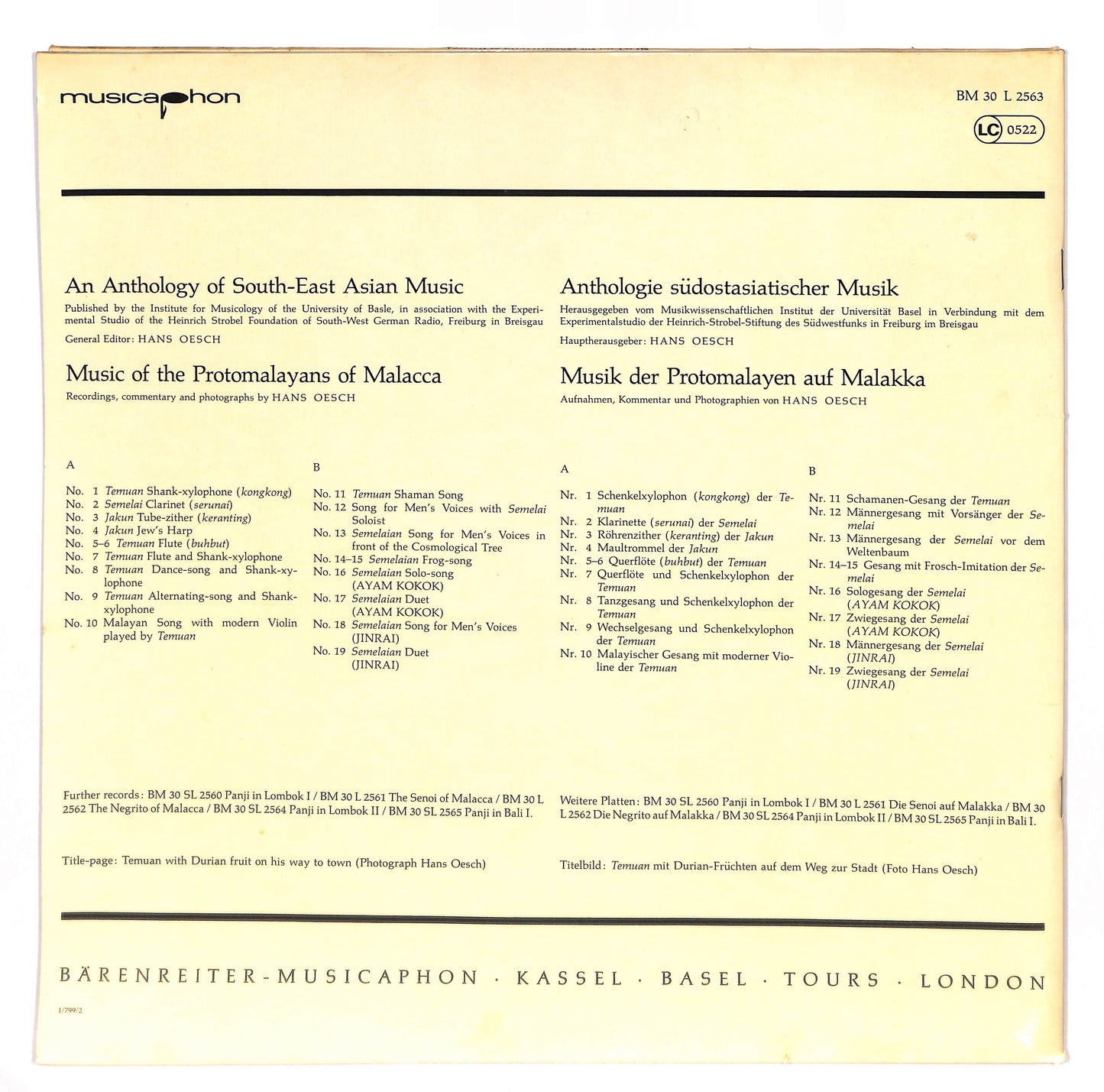 The Protomalayans Of Malacca - An Anthology Of South-East Asian Music