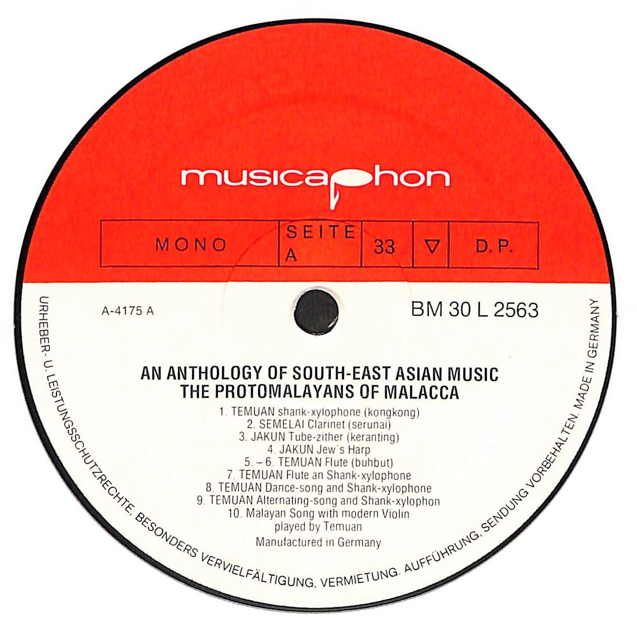 The Protomalayans Of Malacca - An Anthology Of South-East Asian Music