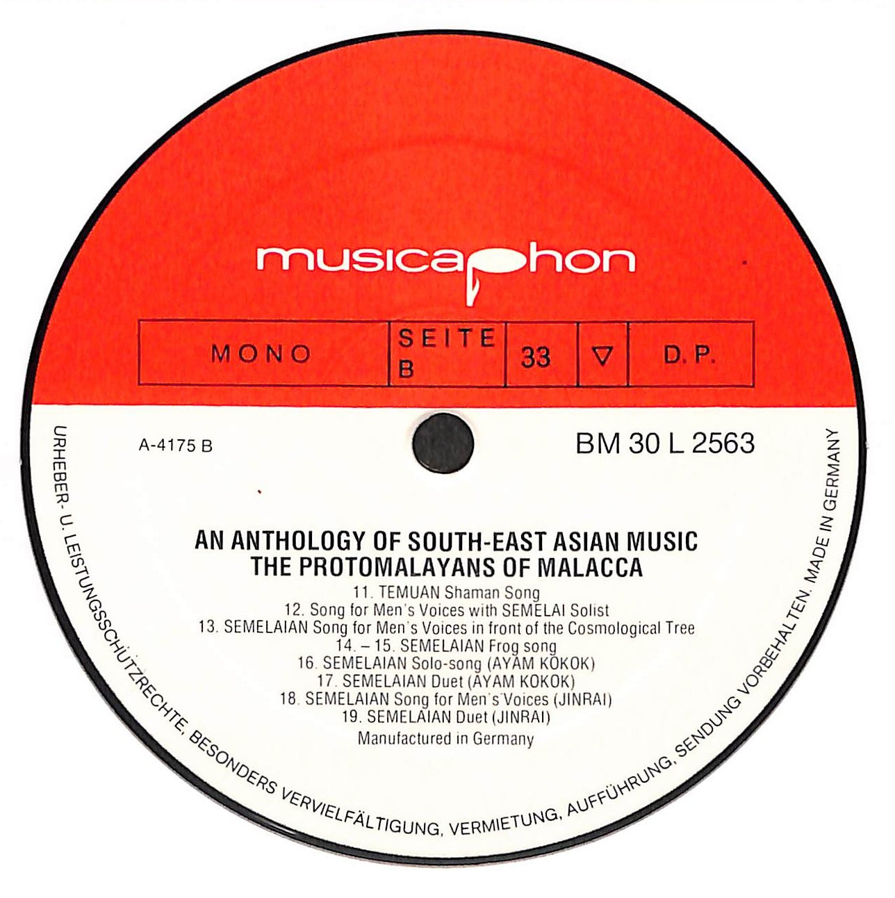 The Protomalayans Of Malacca - An Anthology Of South-East Asian Music