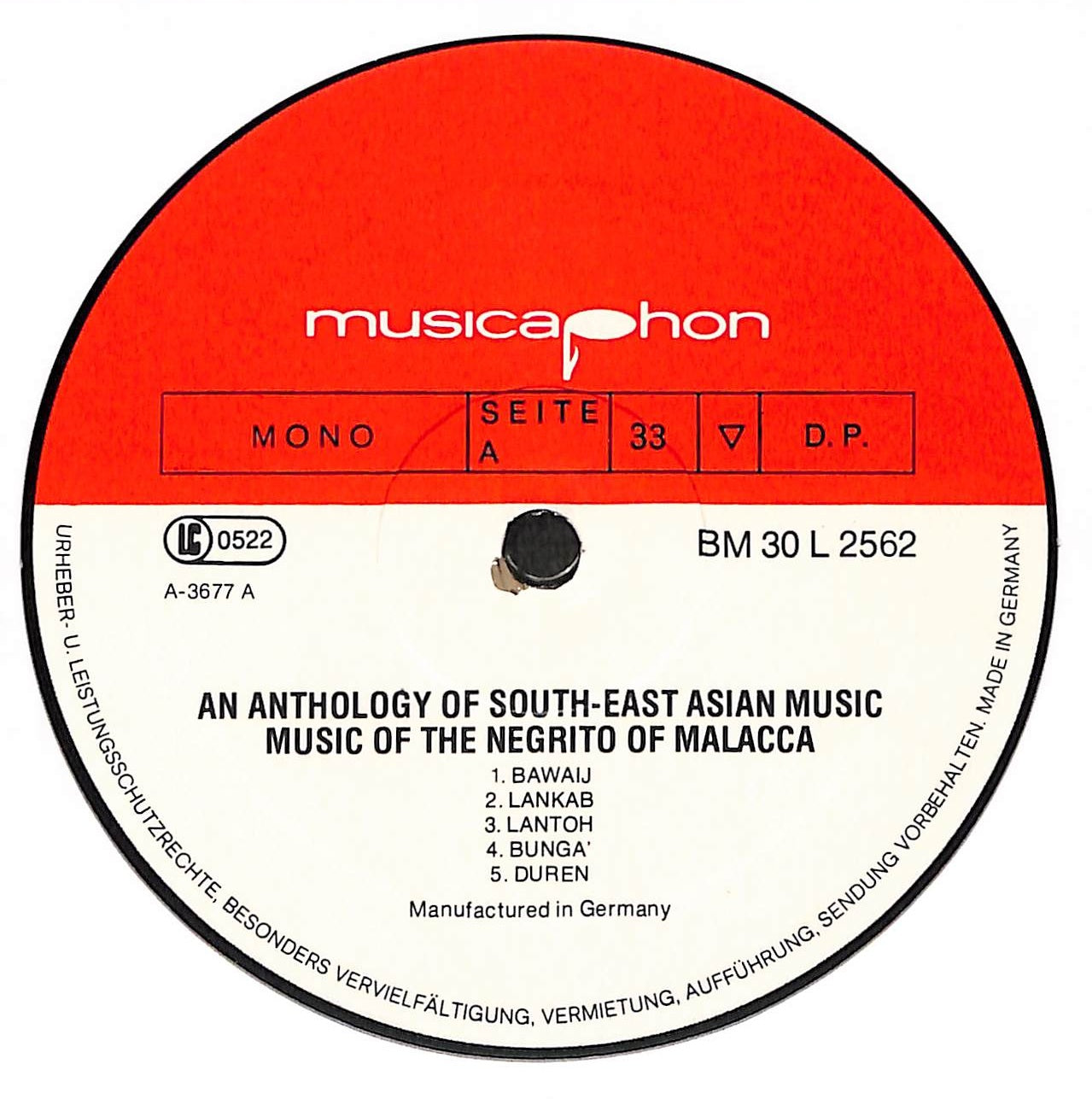 The Negrito Of Malacca - An Anthology of South-East Asian Music