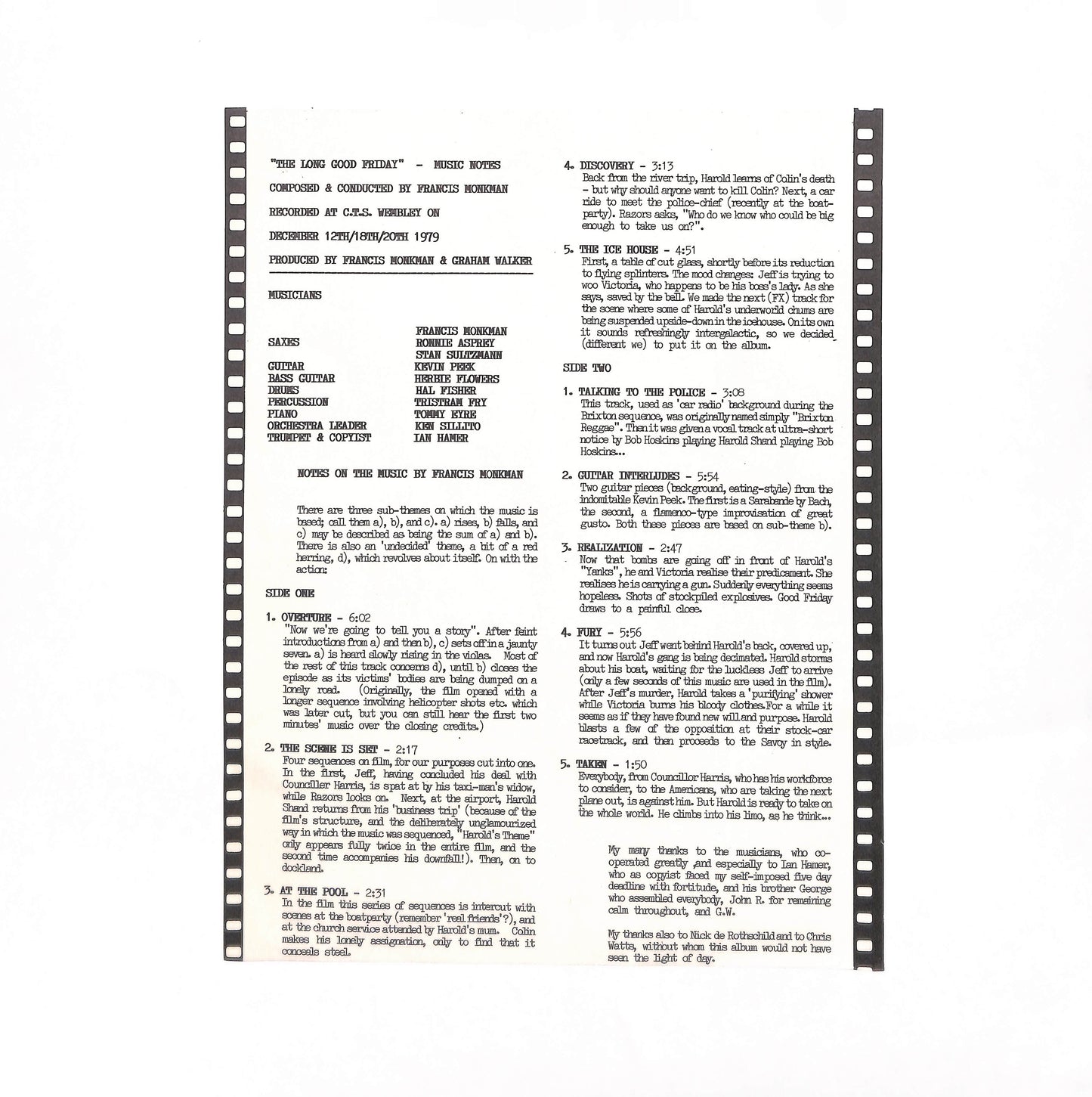 The Long Good Friday (Original Motion Picture Score)