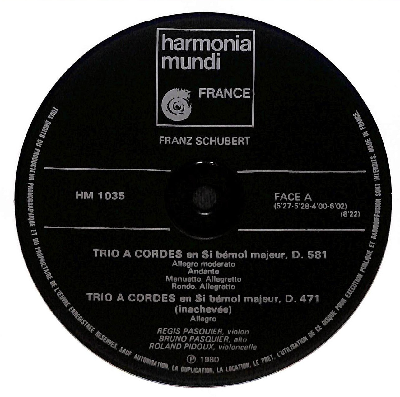 Sonate Pour Arpeggione & Piano En La Mineur / Trio À Cordes En Si Bémol Majeur