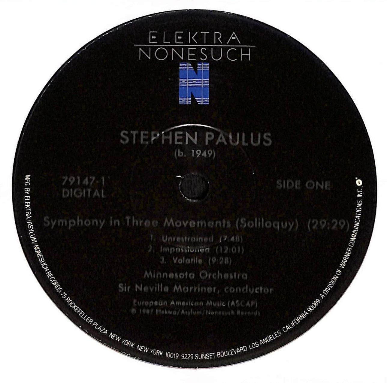 Symphony: Water Music / Symphony In 3 Movements (Soliloquy)