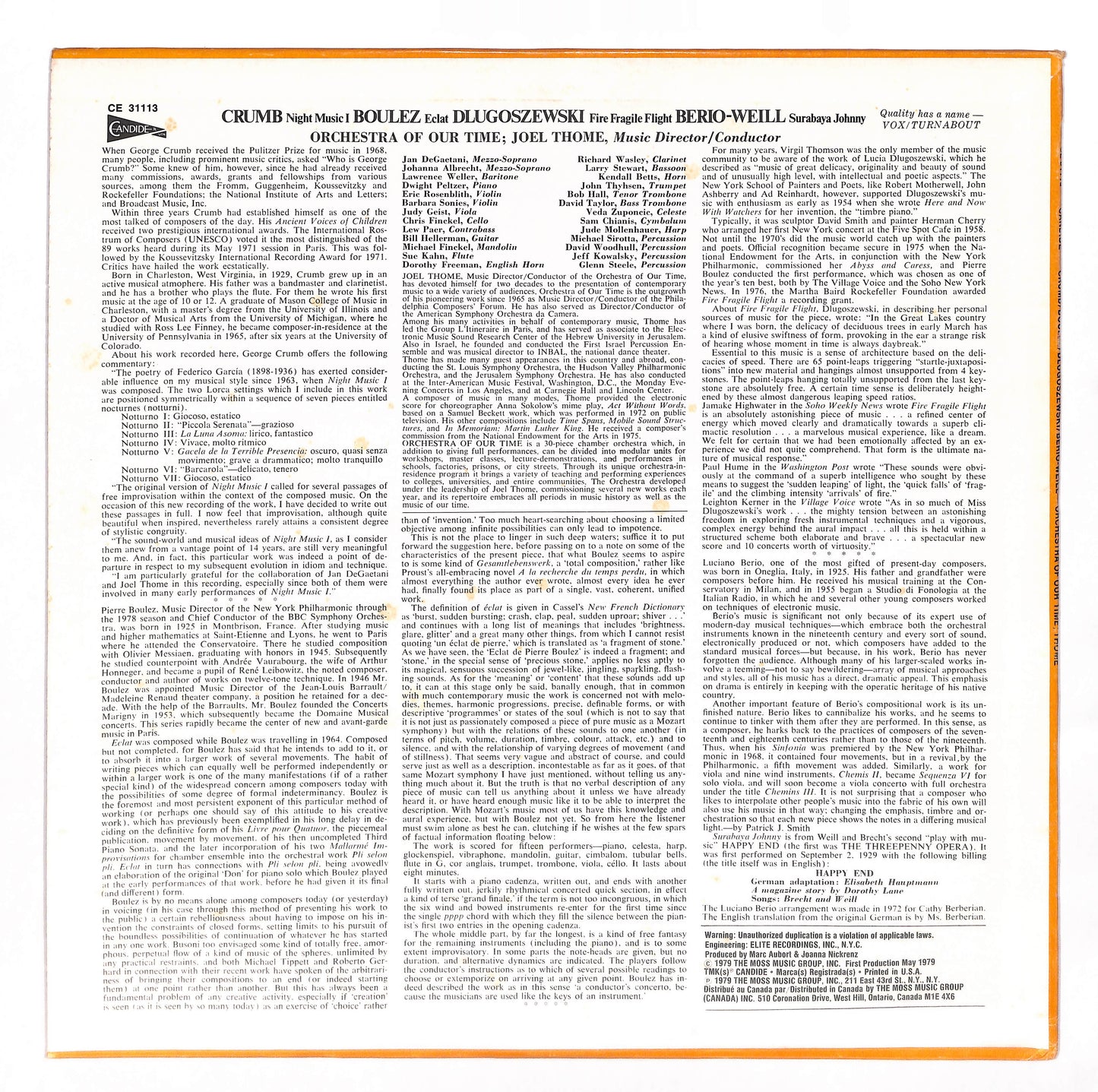 Night Music I / Eclat / Fire Fragile Flight / Surabaya Johnny