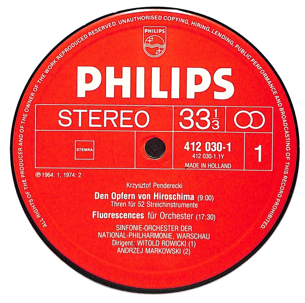 Threnos To The Victims Of Hiroshima / Fluorescenses / Kosmogonia / De Natura Sonoris II