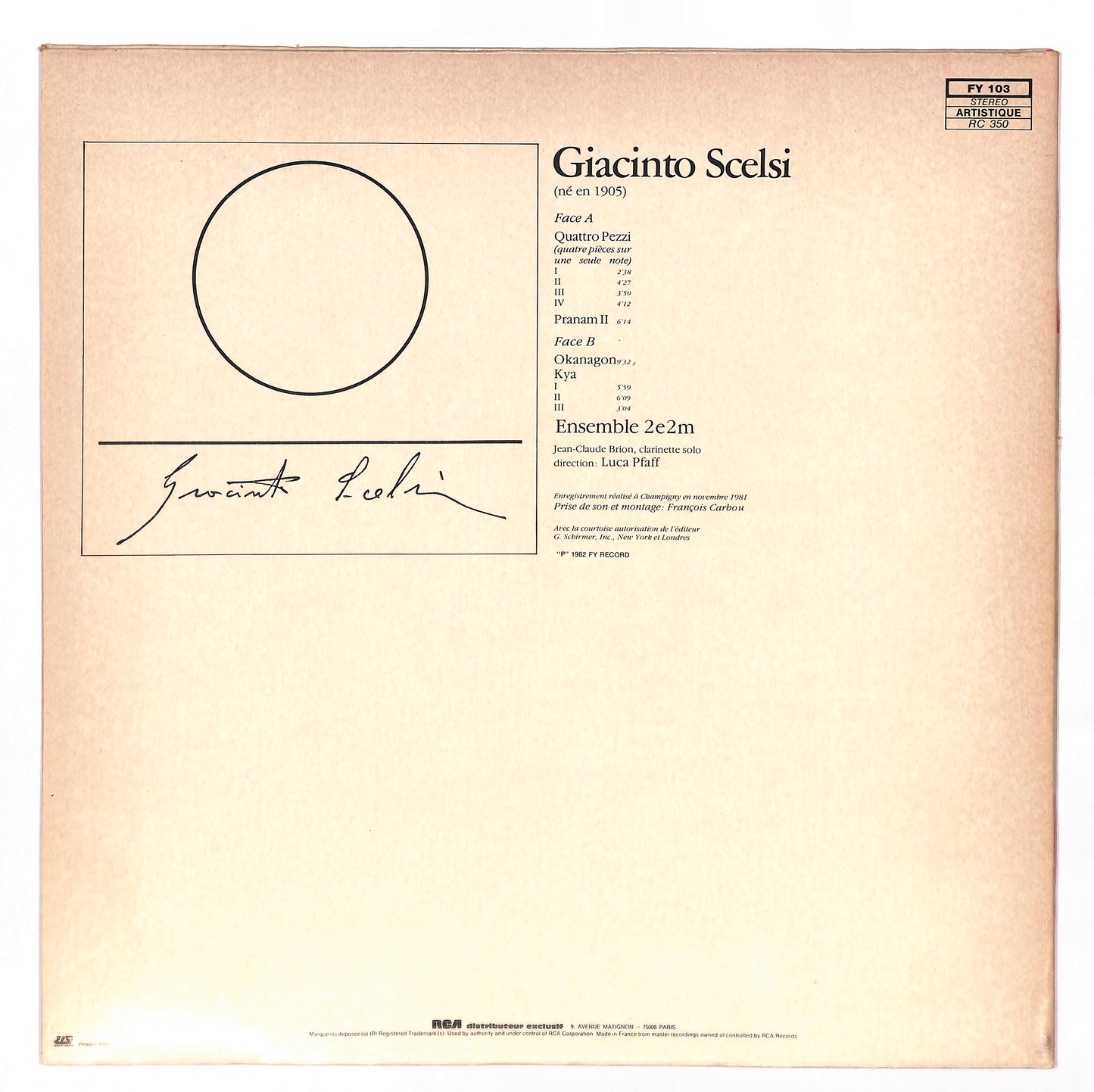 Quattro Pezzi / Pranam II / Okanagon / Kya