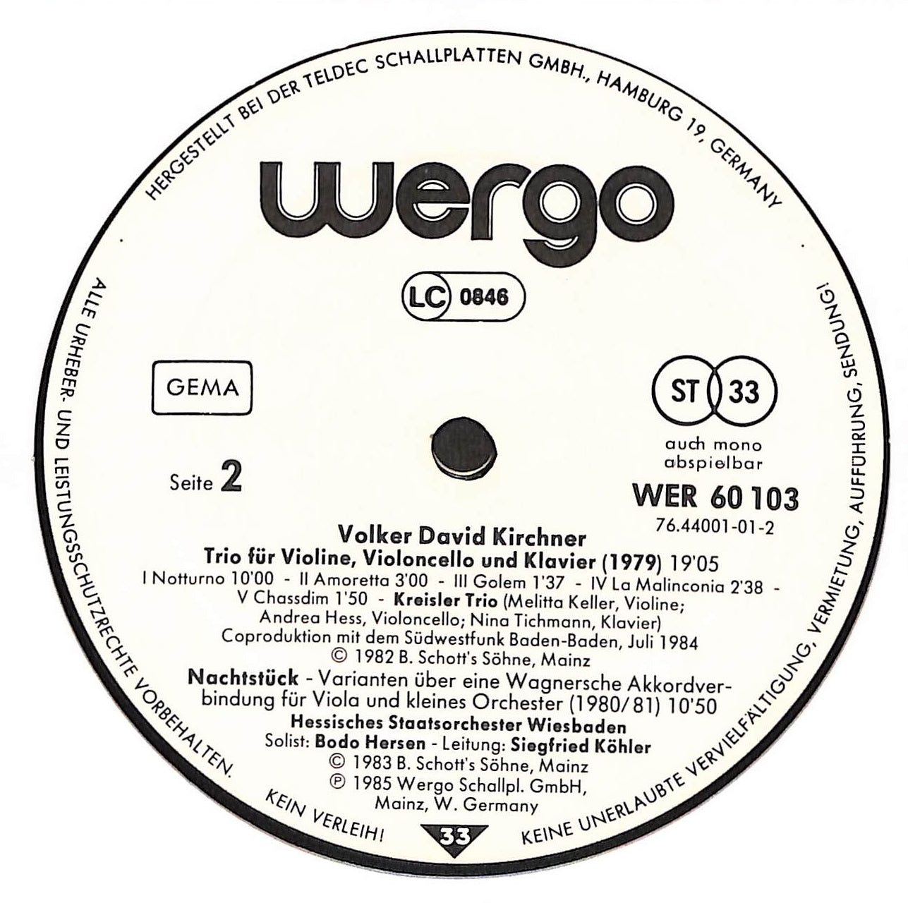 Bildnisse I – Harlekin – Trio – Nachtstück