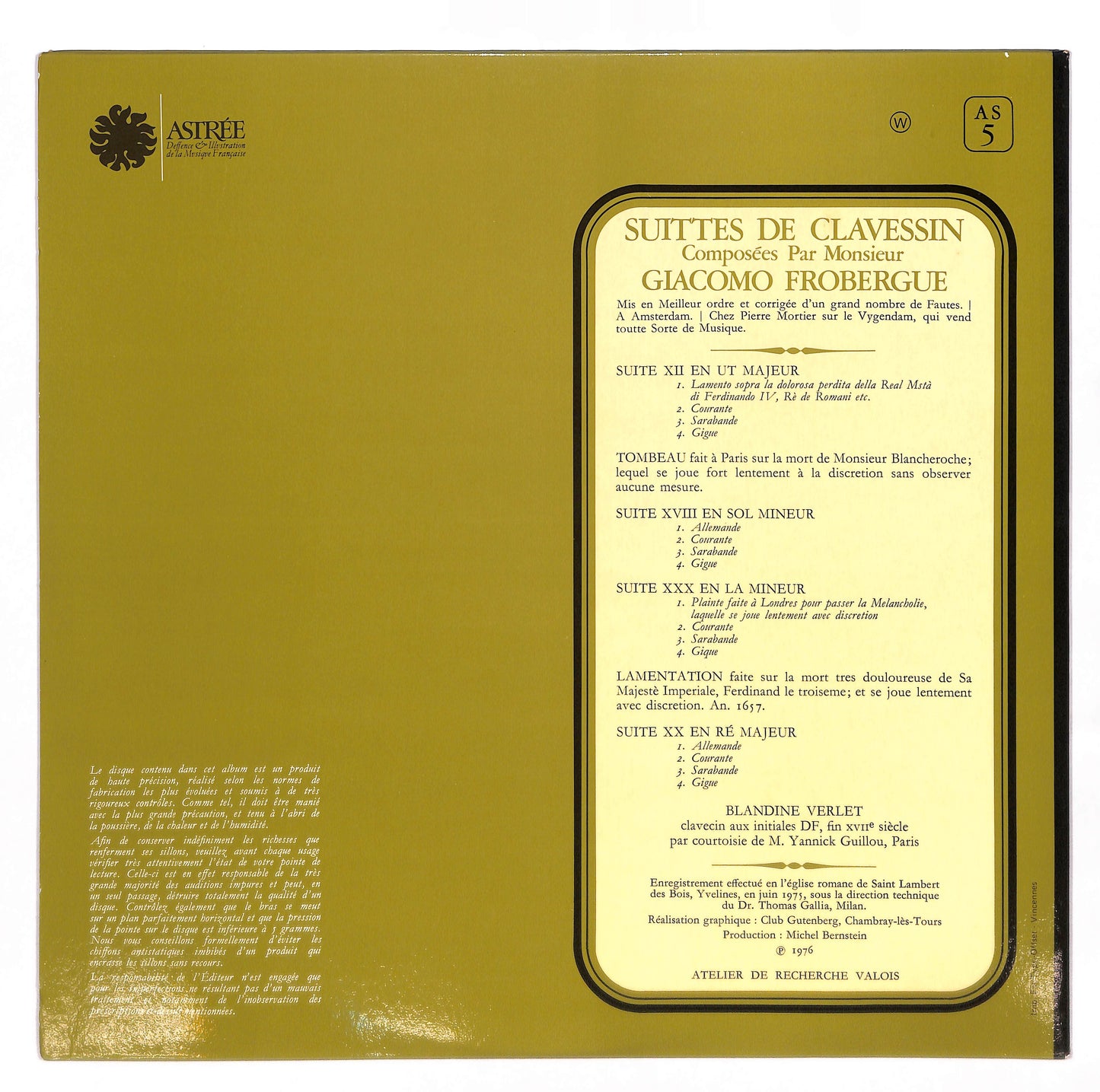 Suittes de Clavessin