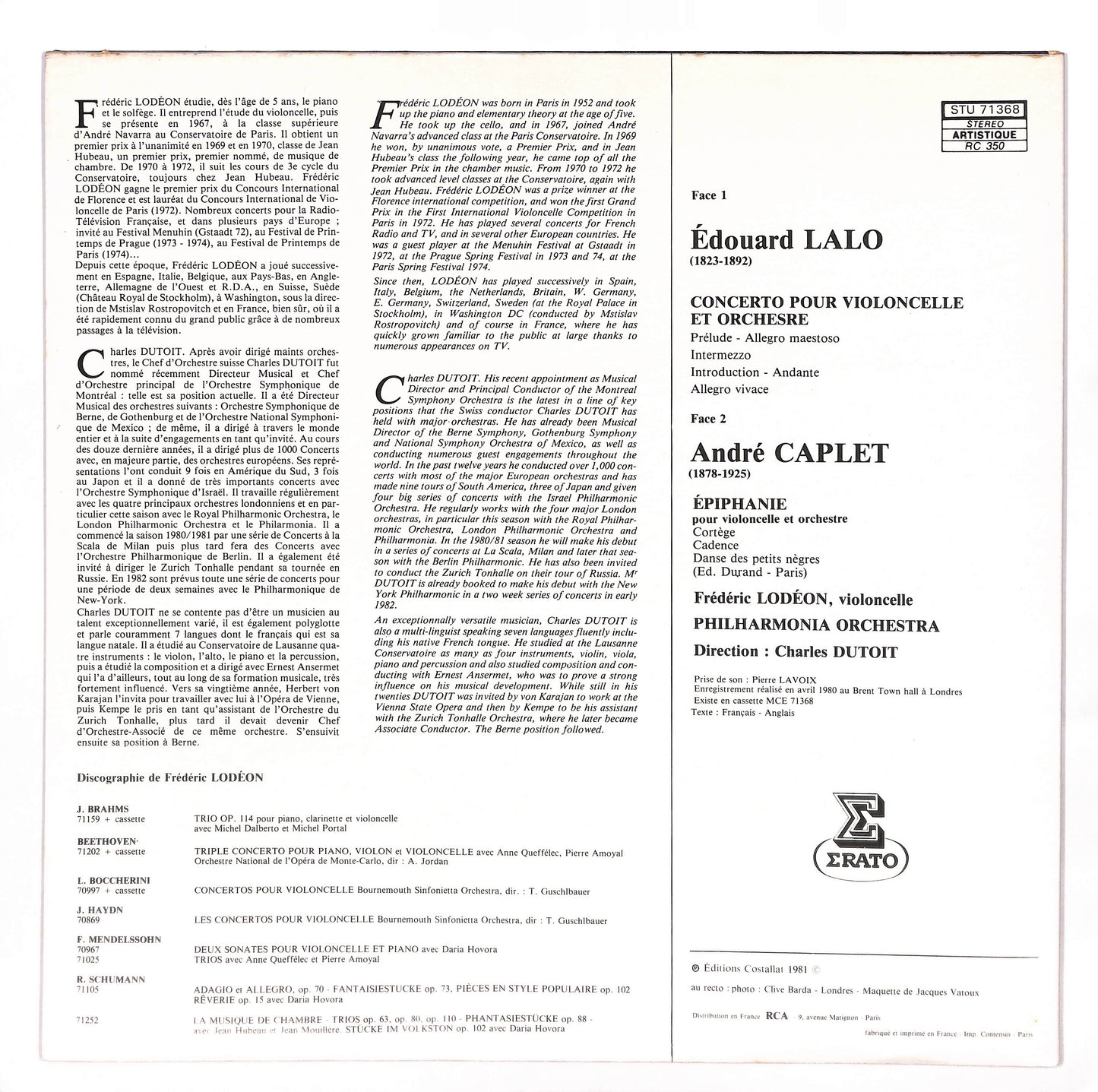 Concerto Pour Violoncelle / Epiphanie