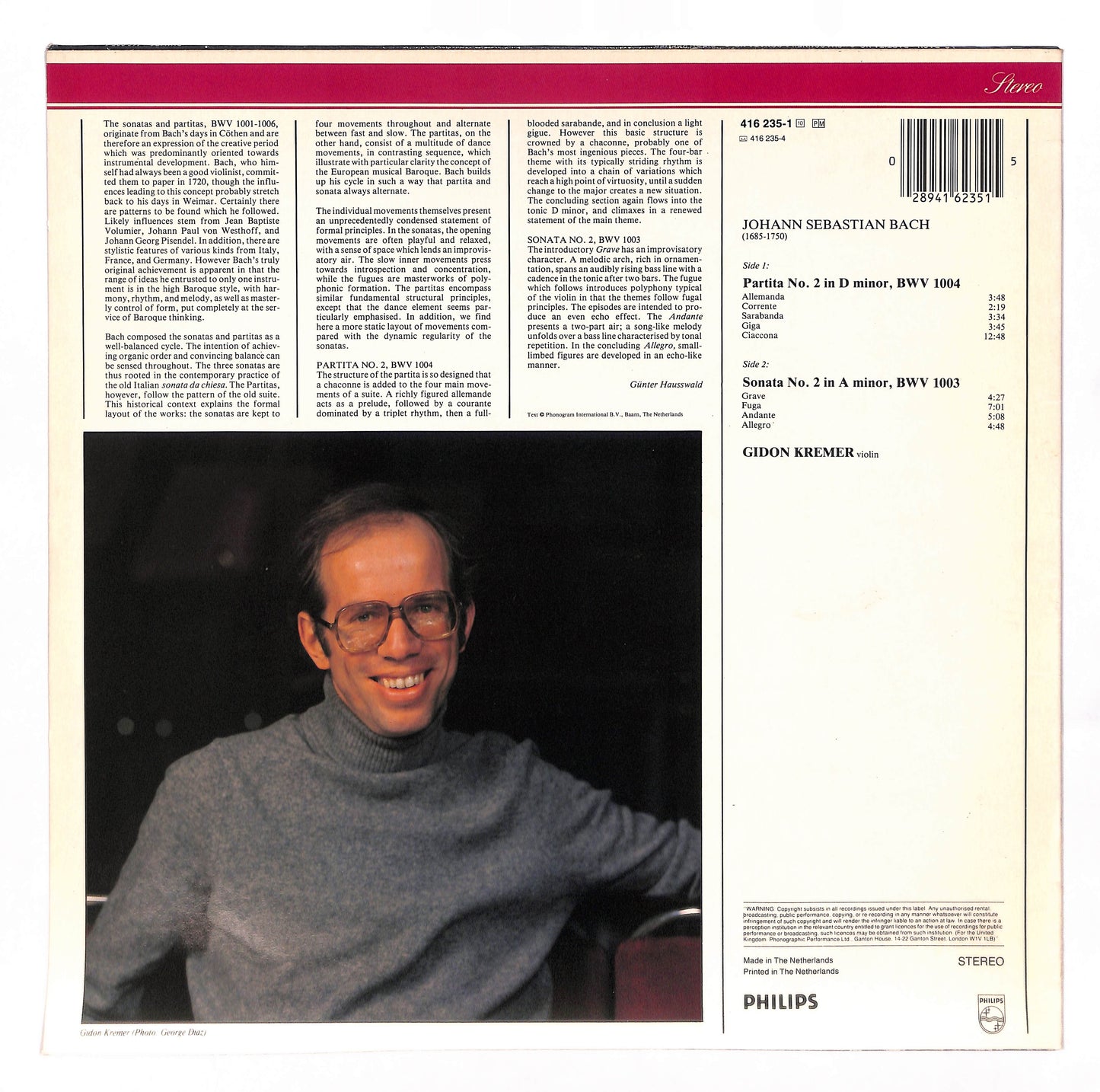 Partita No. 2, BWV 1004 "Chaconne" / Sonate No. 2, BWV 1003